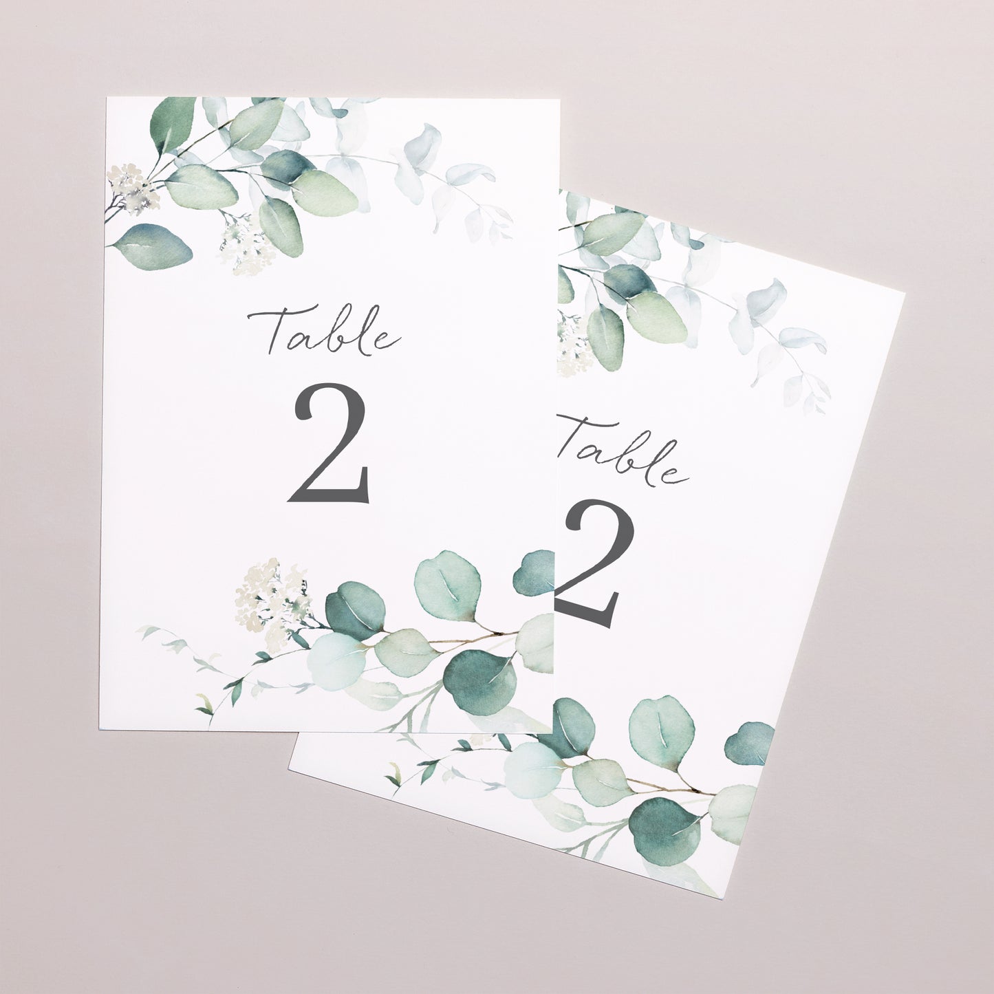 Marque table Mariage Rectangle Eucalyptus watercolor photo N° 2