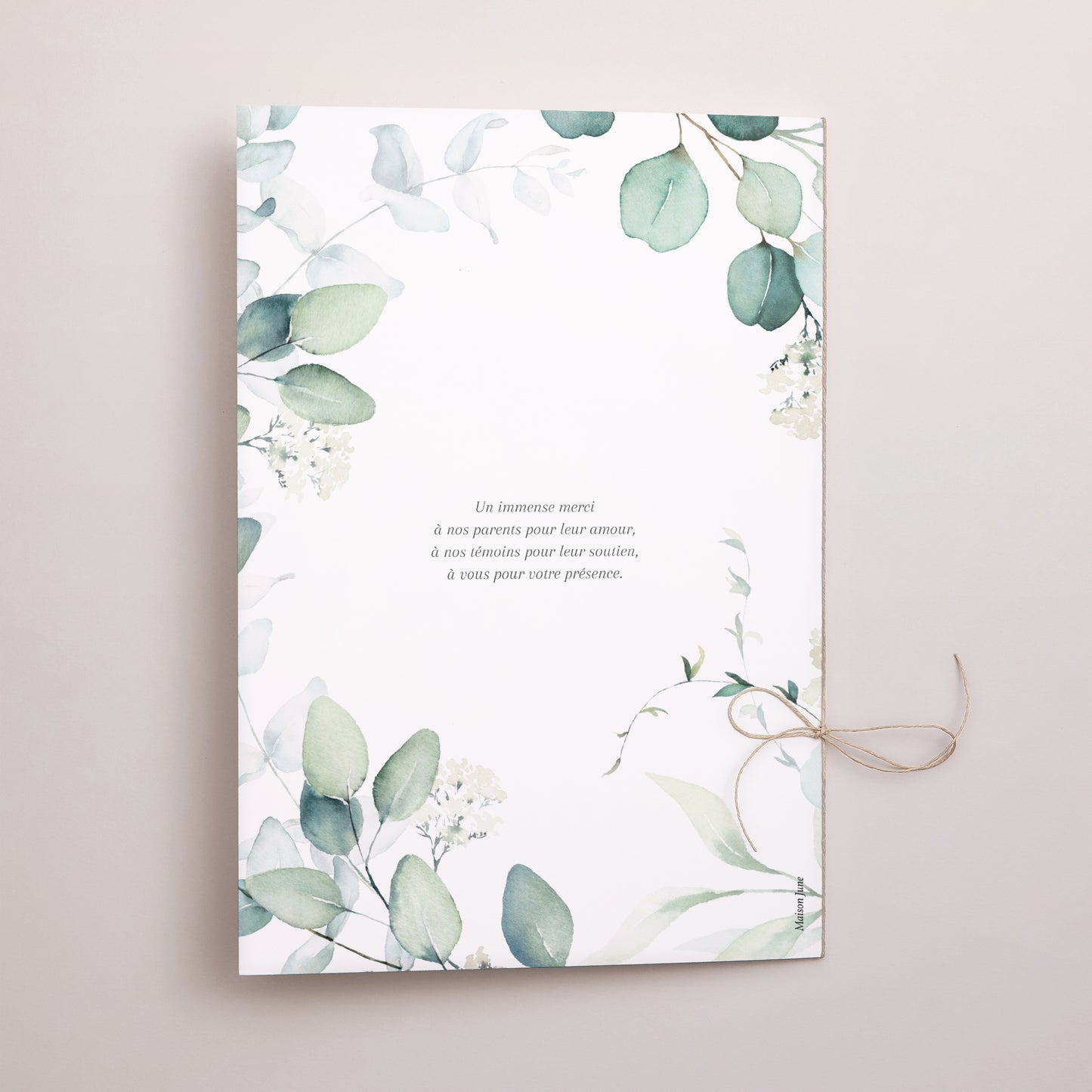 Livret de messe Mariage Double volet Eucalyptus watercolor photo N° 3