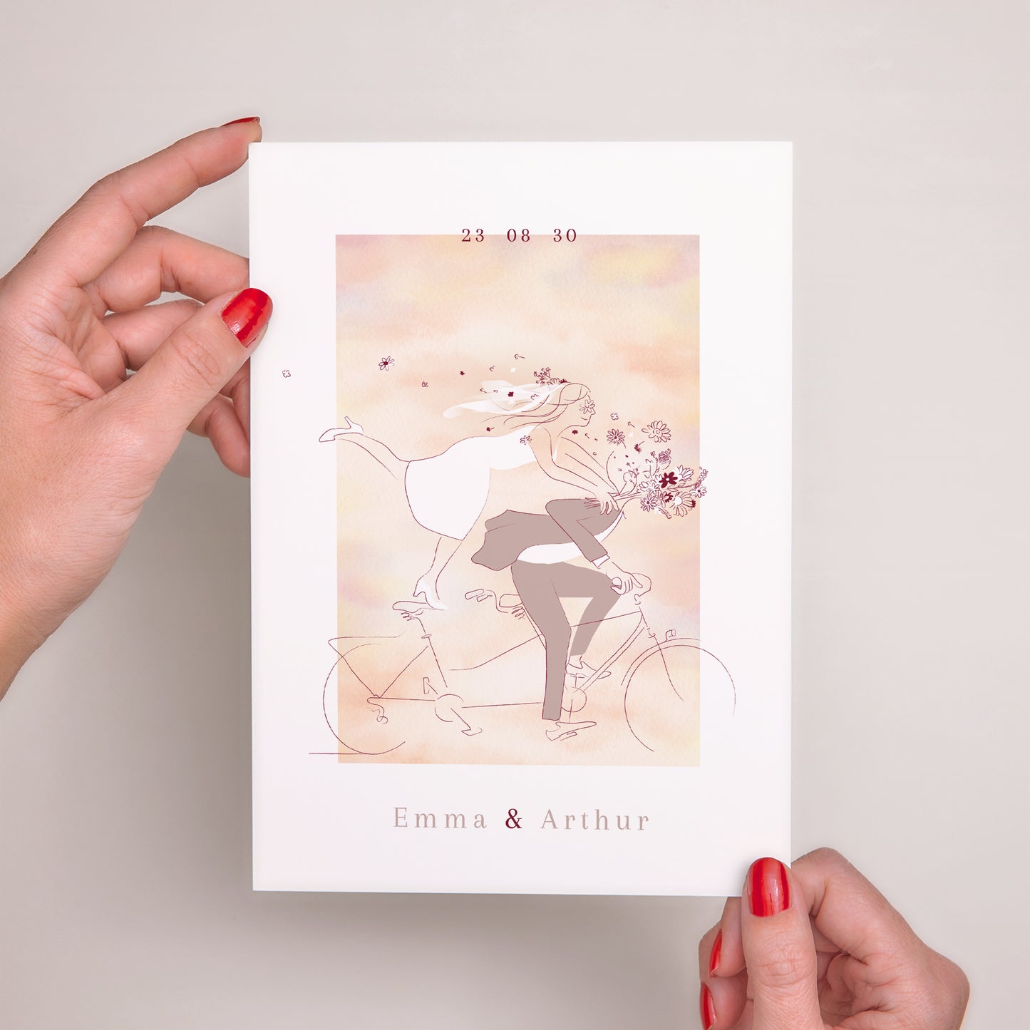 Faire-part Mariage Grand format rectangle Tandem photo N° 2