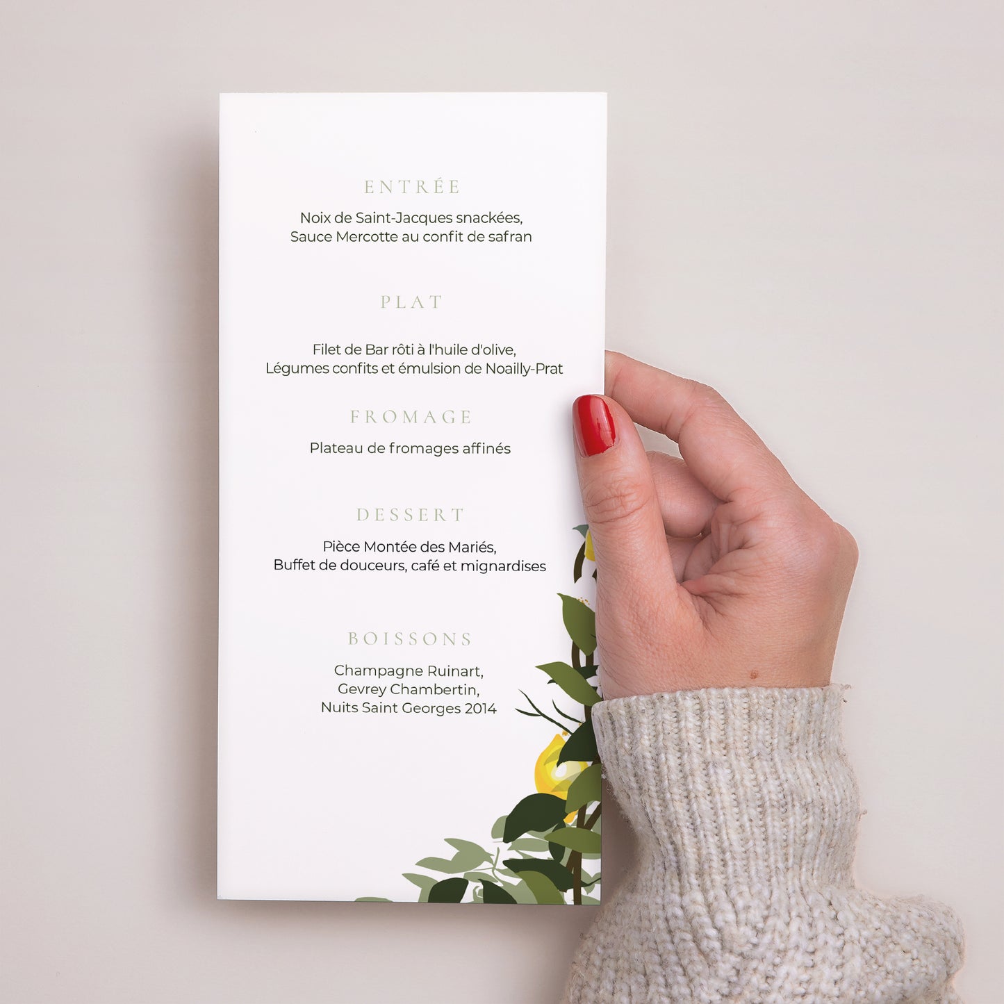 Menu Mariage Panoramique portrait Sous les Citronniers photo N° 3