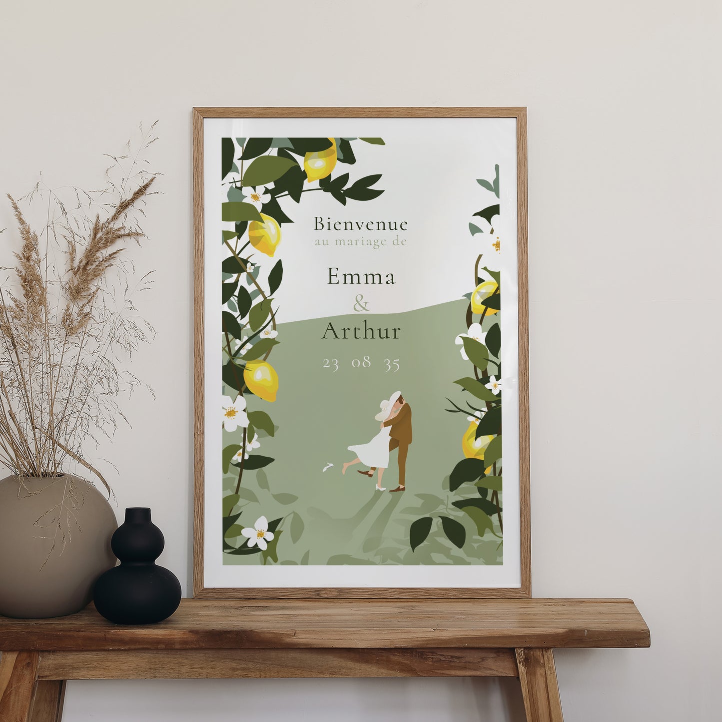 Panneau bienvenue Mariage Portrait 60 x 90 cm Sous les Citronniers photo N° 2