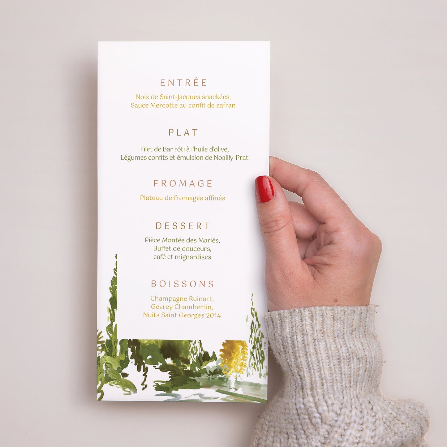Menu Mariage Panoramique portrait En chemin photo N° 3