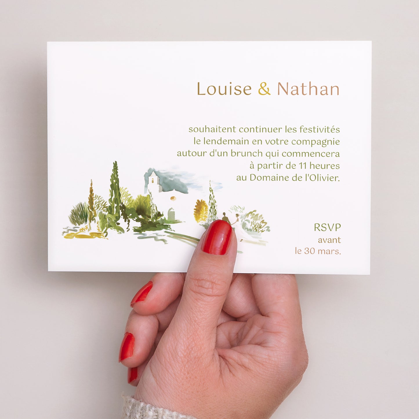 Invitations Mariage Paysage En chemin photo N° 3