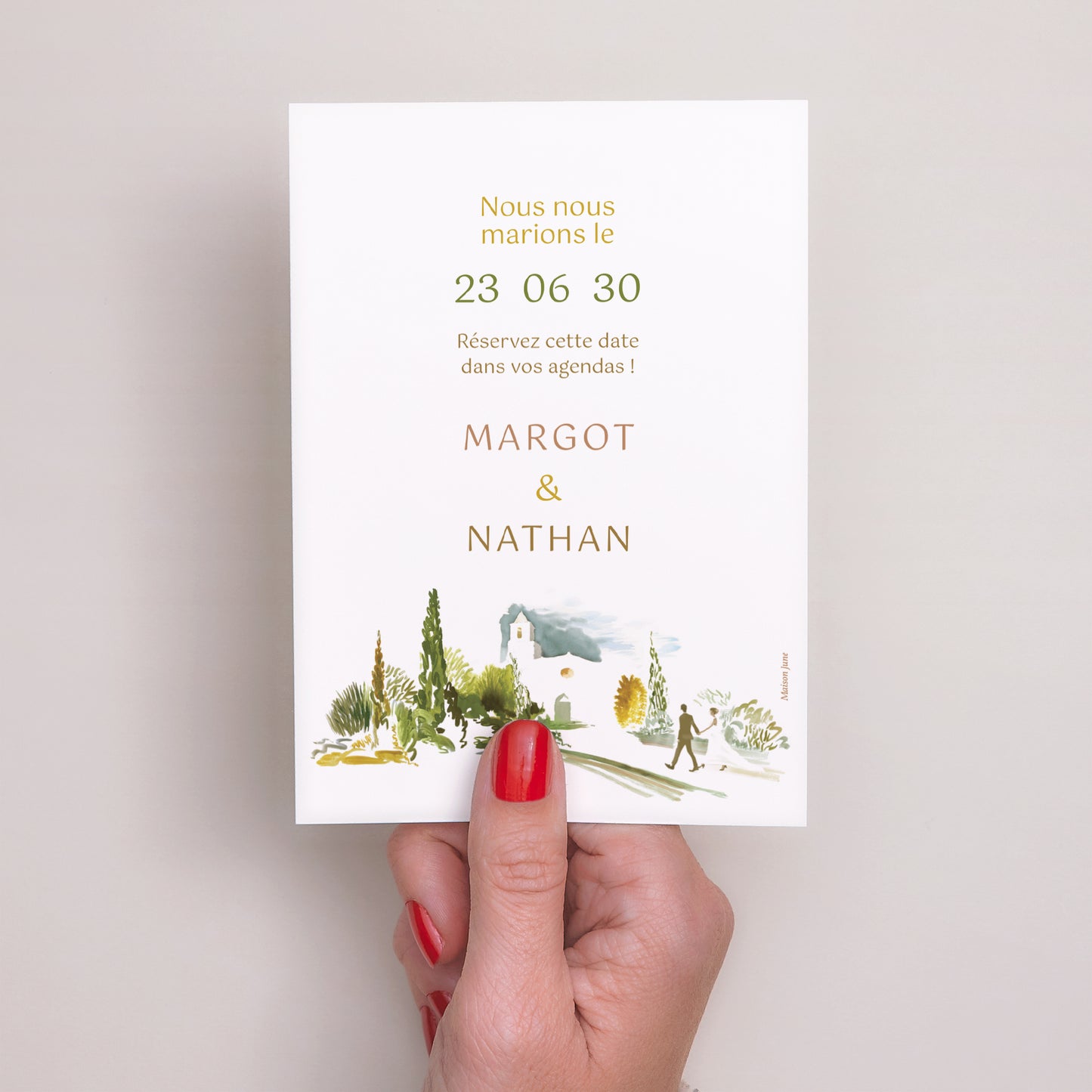 Save the date Mariage Portrait En chemin photo N° 3