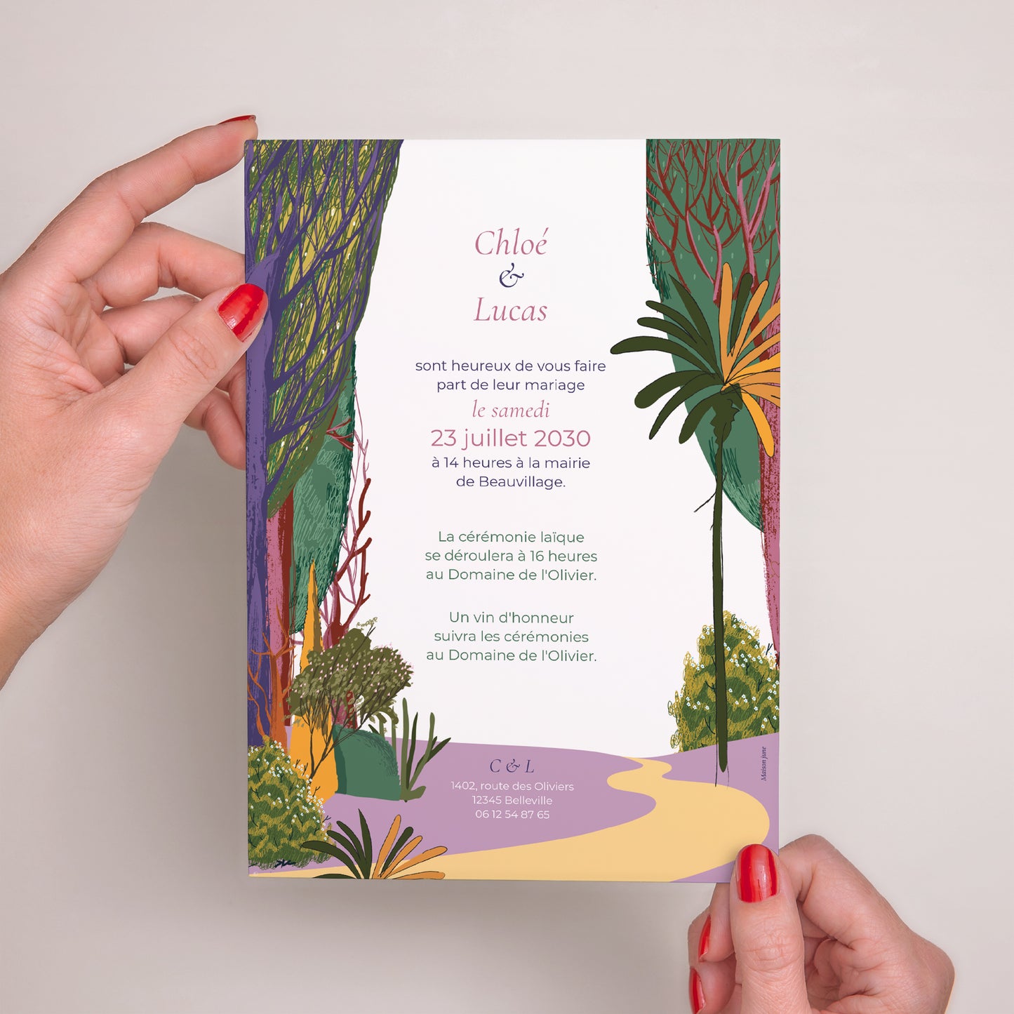 Faire-part Mariage Grand format rectangle Flâneurs photo N° 3