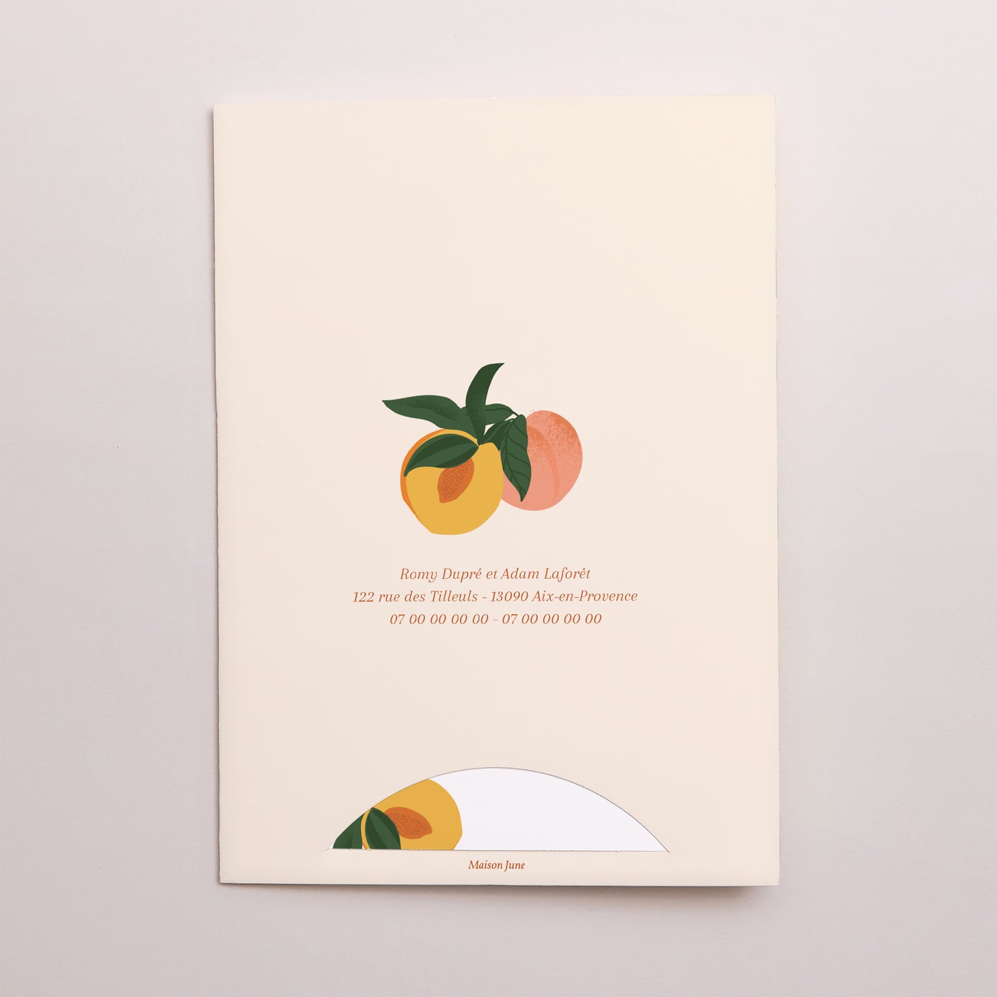 Faire-part Mariage Pochette 2 cartes Sous les abricotiers photo N° 4