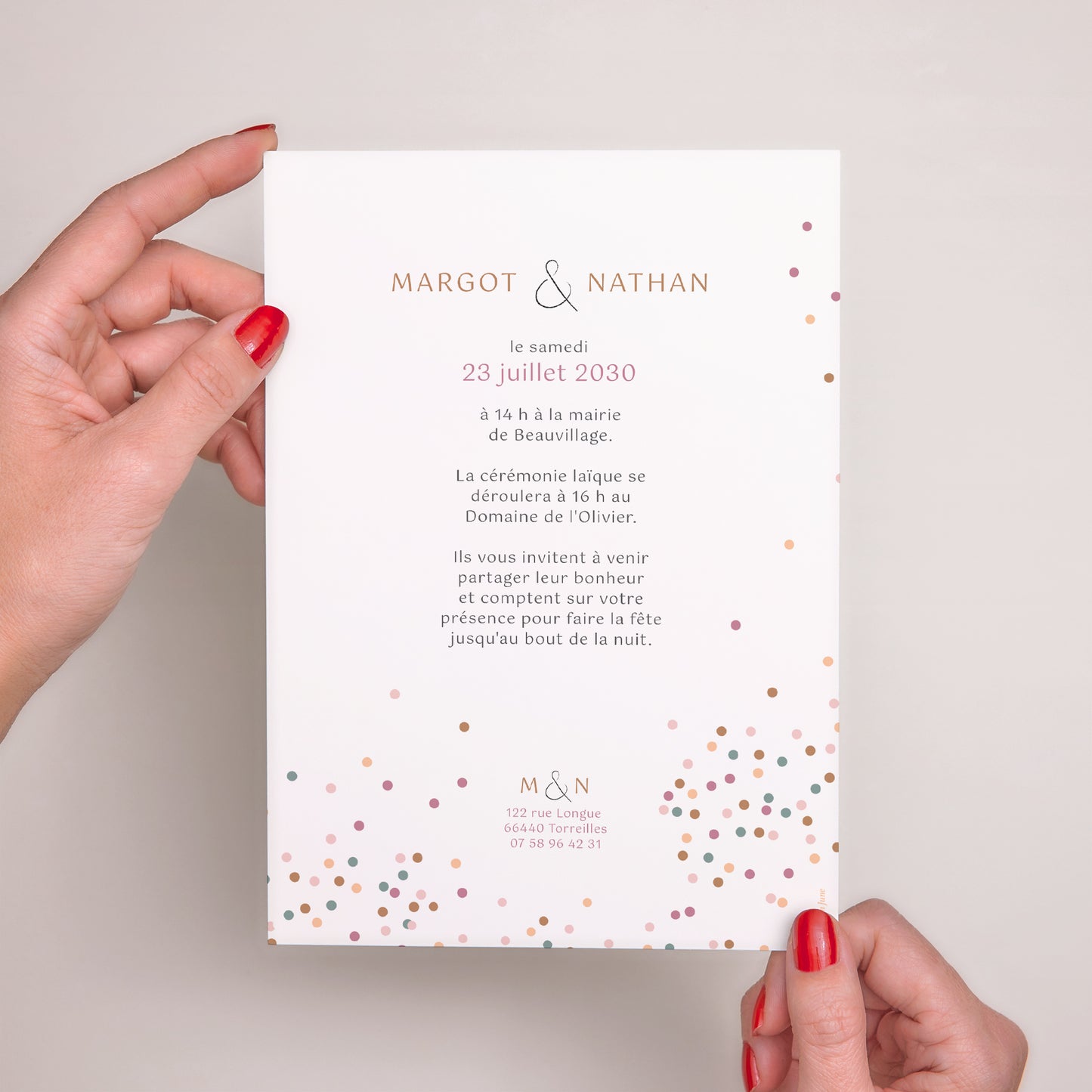 Faire-part Mariage Grand format rectangle Enlacés photo N° 3