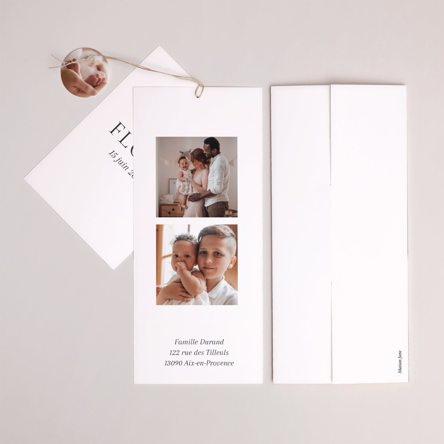 Faire-part Naissance Pochette portrait 2 cartes, étiquette La star c'est moi photo N° 4