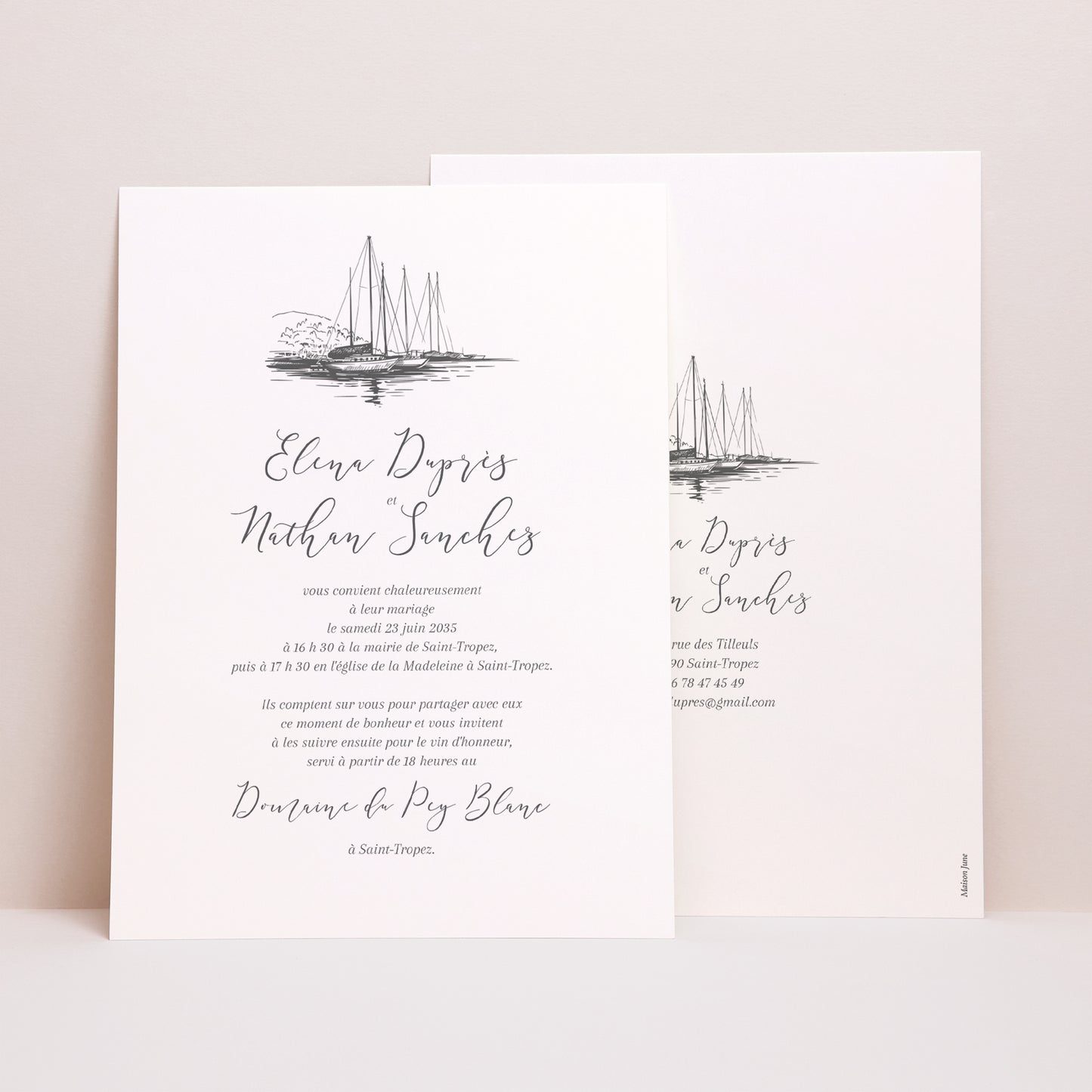 Faire-part Mariage Grand format rectangle Joli lieu de mariage photo N° 1
