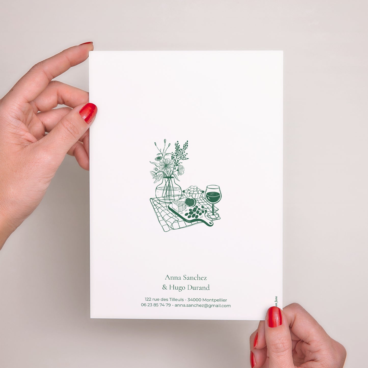 Faire-part Mariage Grand format rectangle Bienvenue à notre table photo N° 3