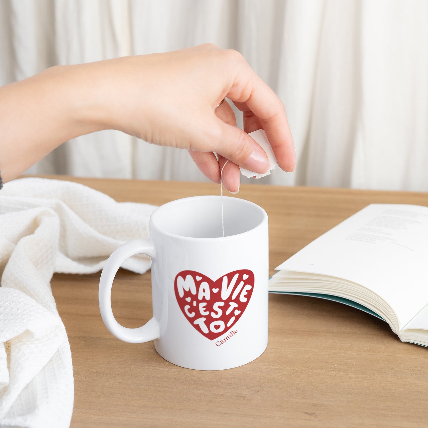 Mug Objets Blanc ma vie c'est toi photo N° 3