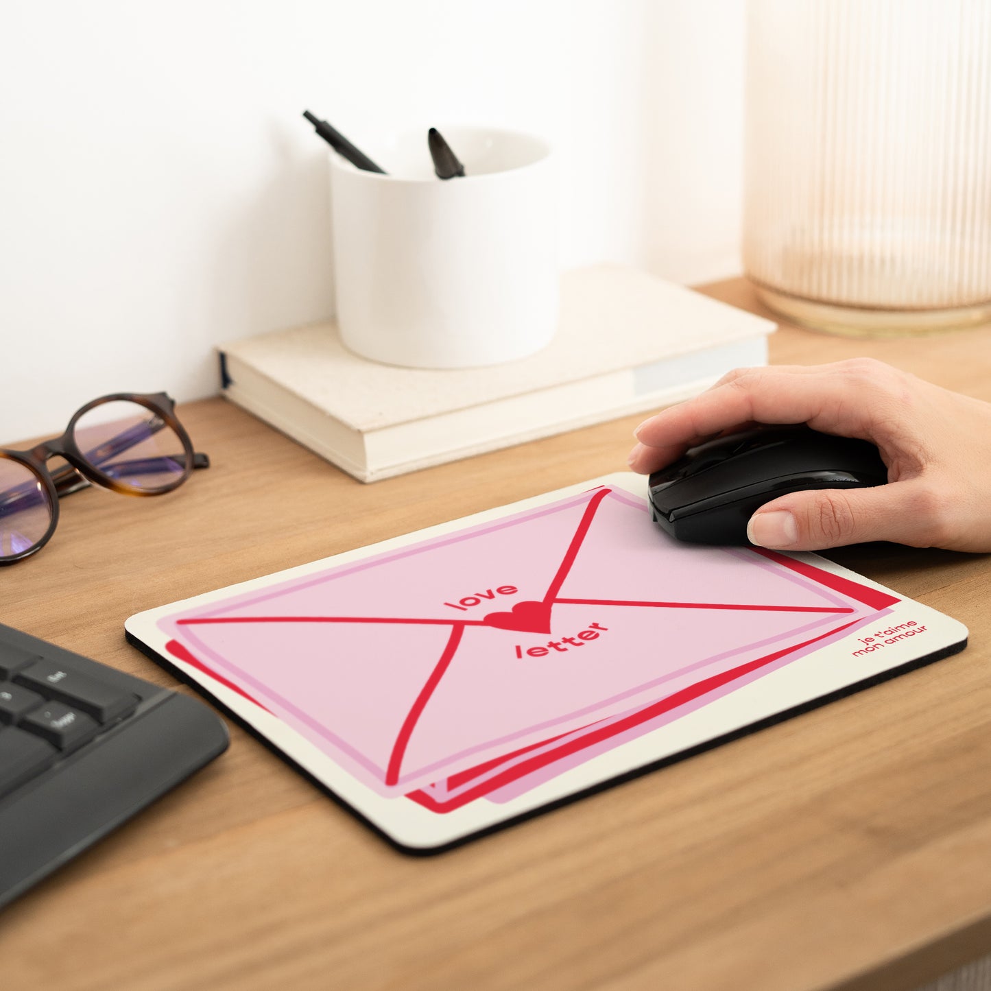 Tapis de souris Objets Rectangle Love letter photo N° 2