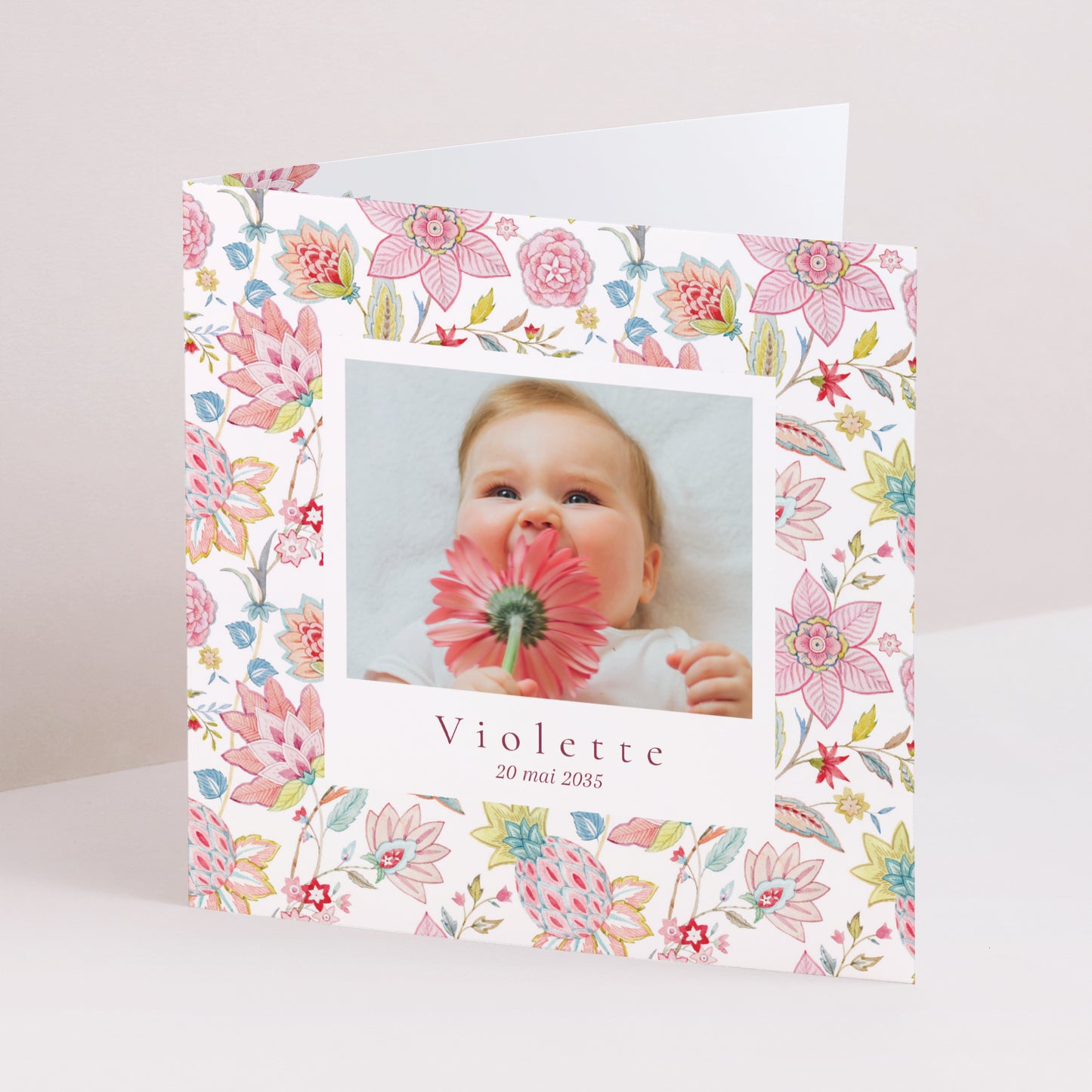 Faire-part Naissance Carré double volet Kamae photo N° 1