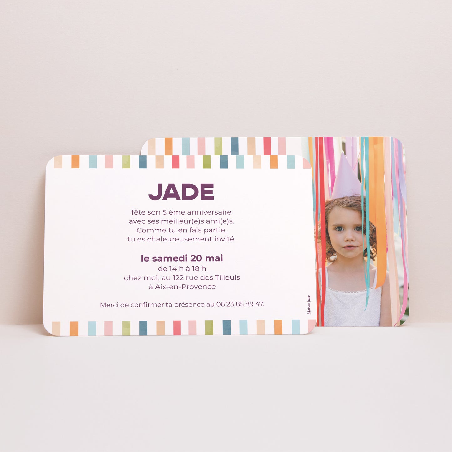 Invitations Anniversaire Enfant Paysage, bords arrondis Rainbow of colour photo N° 3