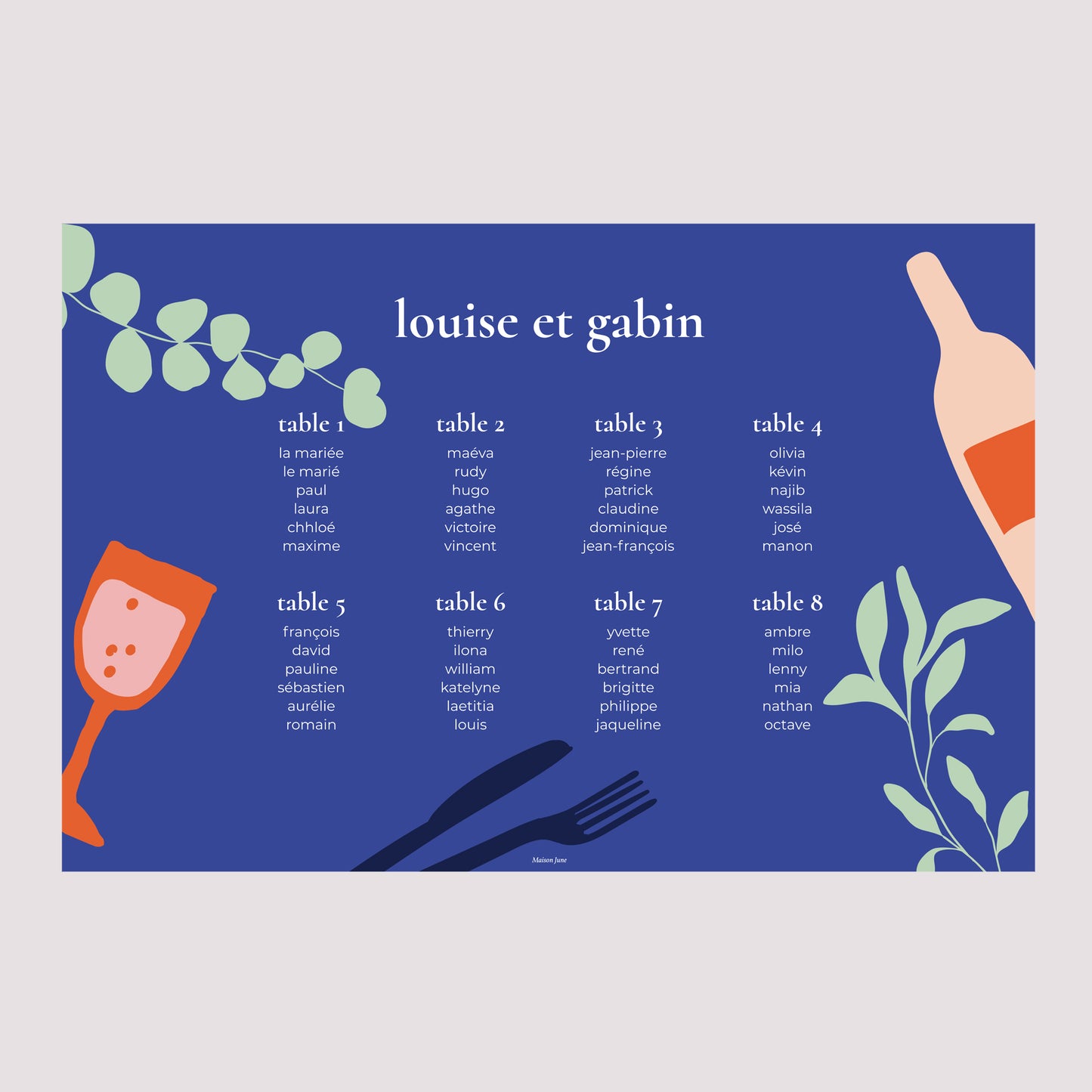 Plan de table Mariage Paysage 90 x 60 cm Good time photo N° 2