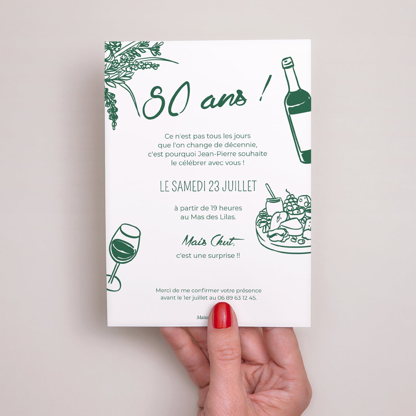 Invitations Anniversaire Adulte Portrait Apéro dinatoire photo N° 3