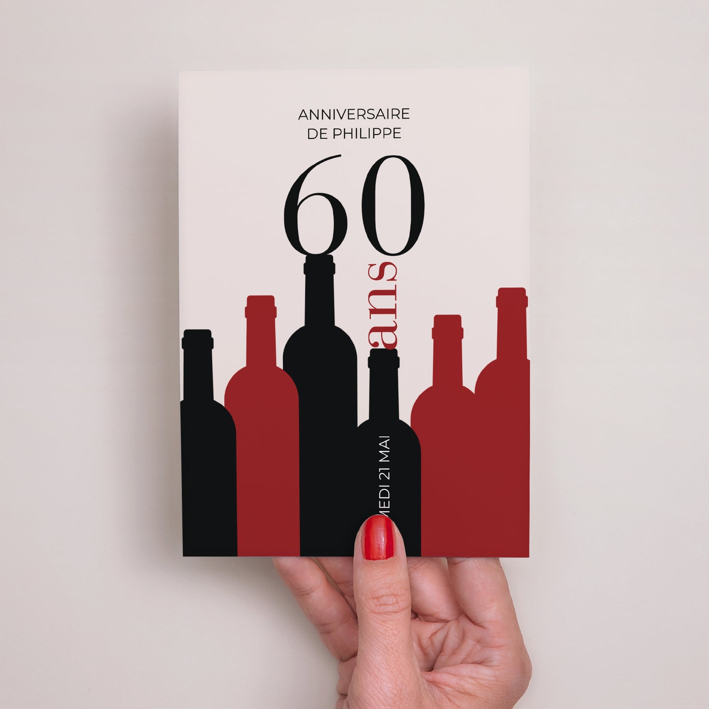 Invitations Anniversaire Adulte Portrait Un grand cru photo N° 2