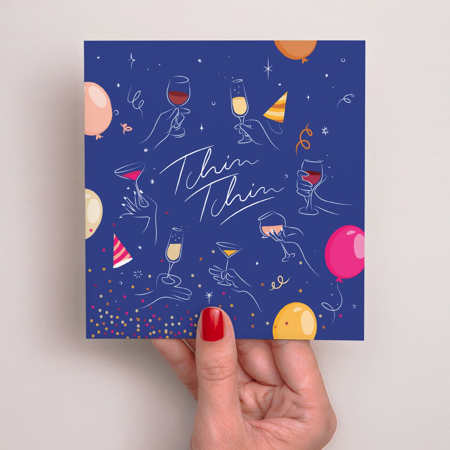 Invitations Anniversaire Adulte Carré Tchin tchin photo N° 2
