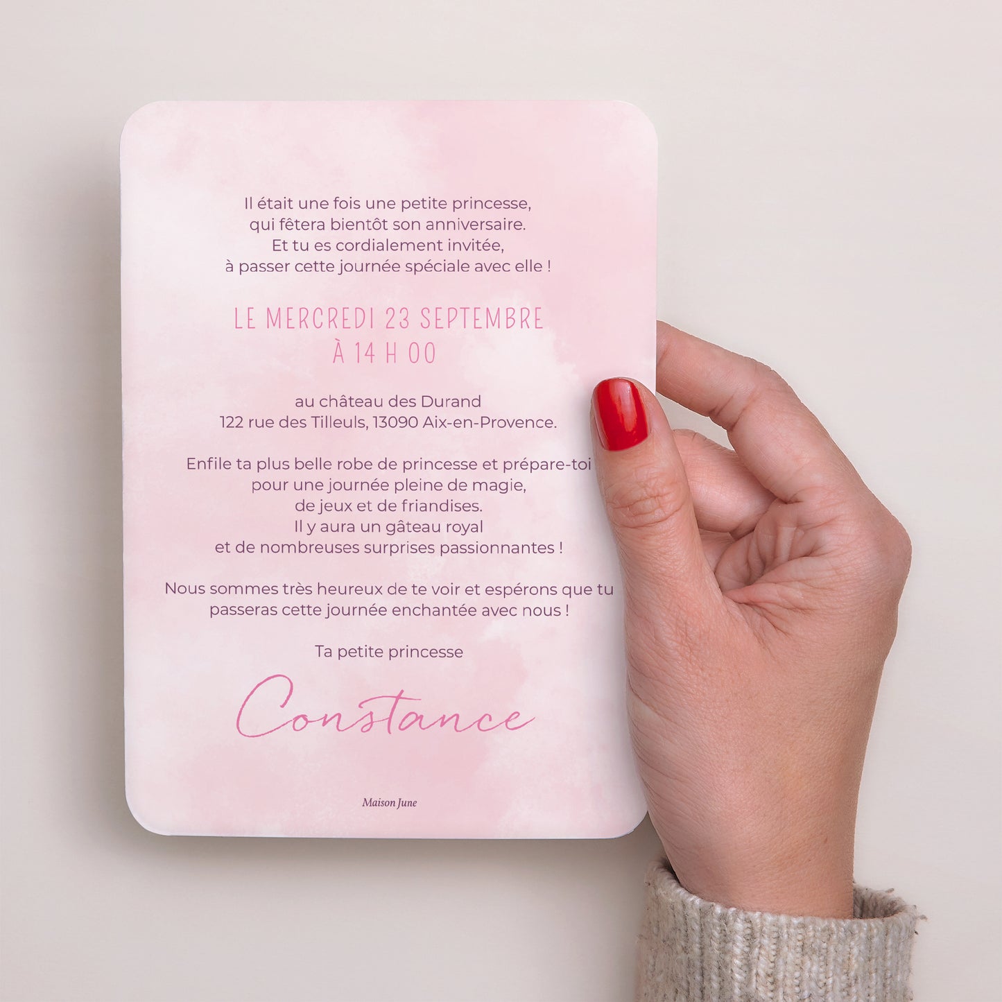 Invitations Anniversaire Enfant Portrait, bords arrondis Le château de princesse photo N° 3