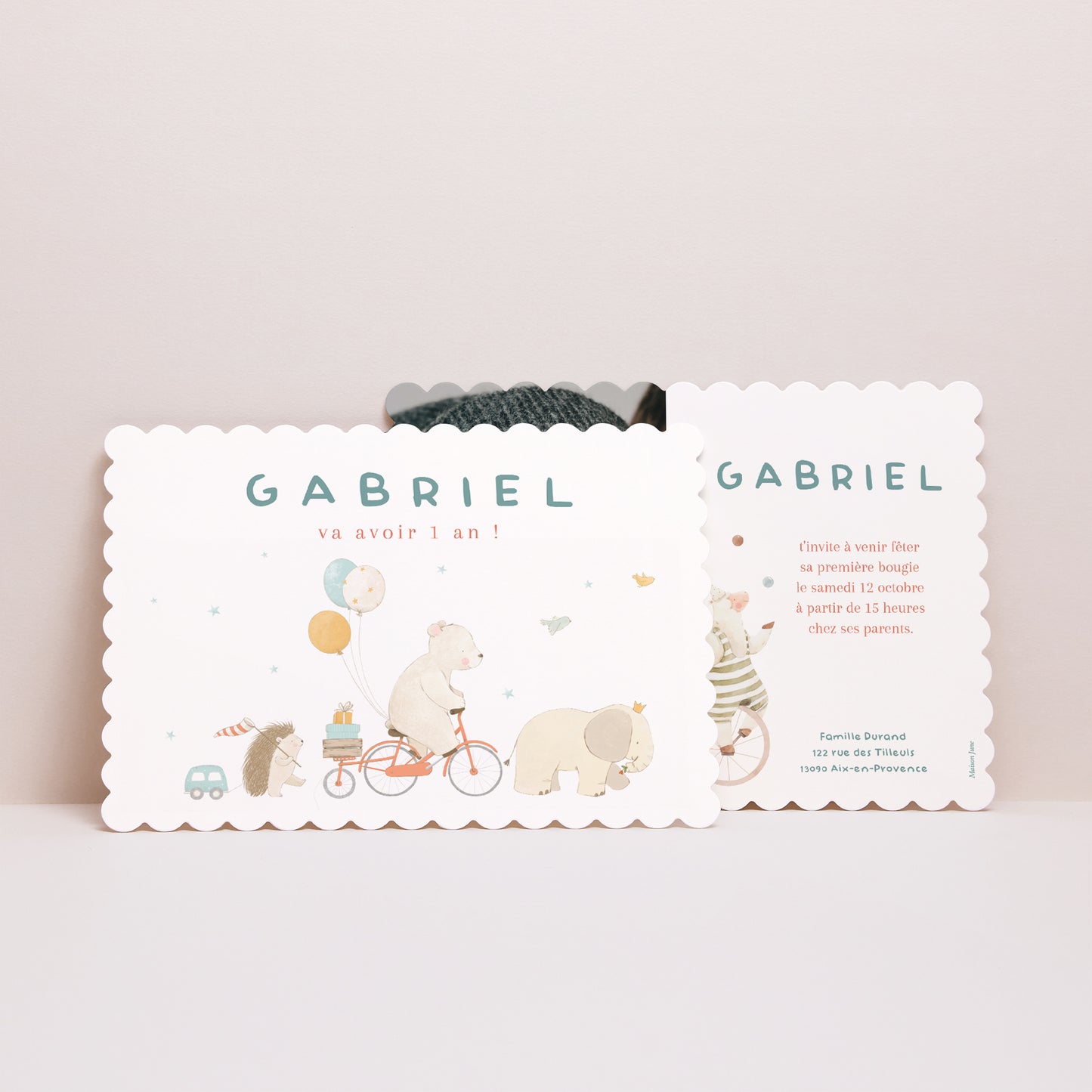 Invitations Anniversaire Enfant Paysage, bords biscuit Ma fête d'anniversaire ! photo N° 3