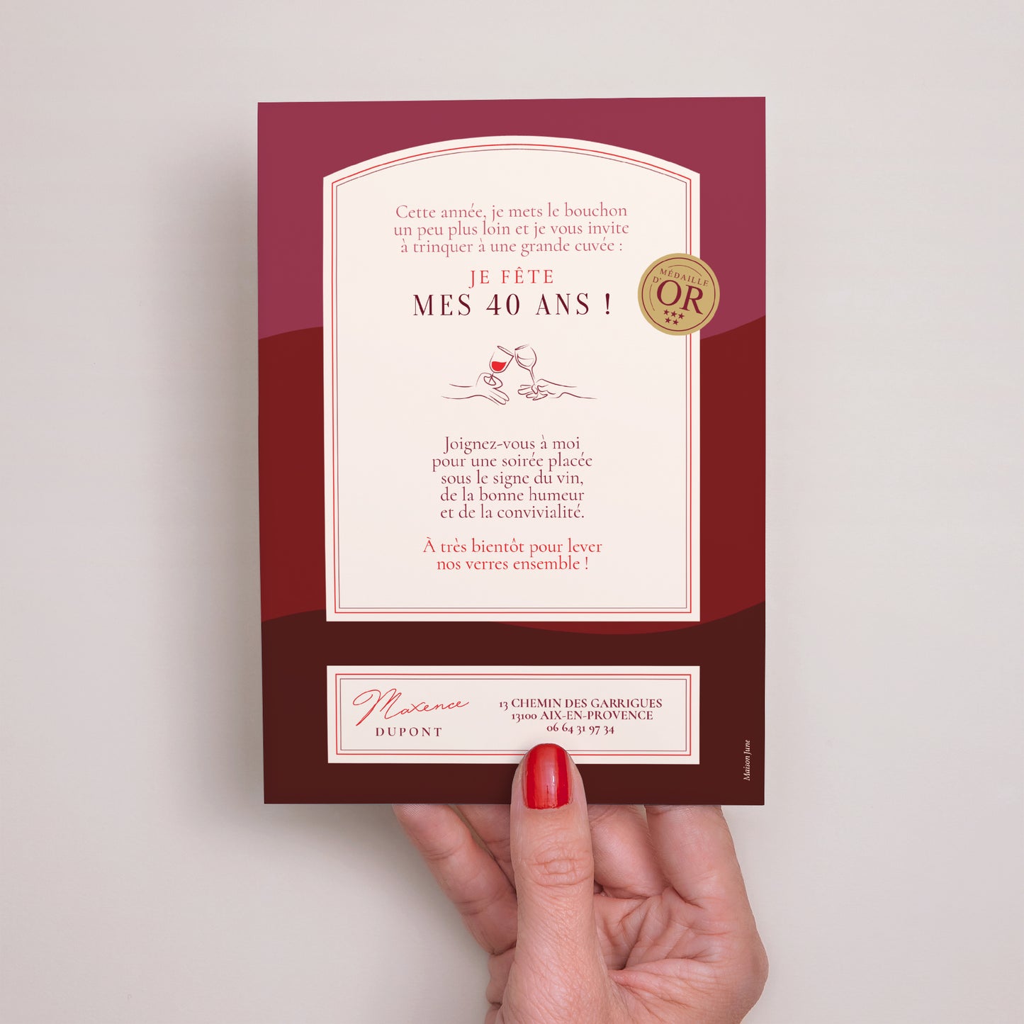 Invitations Anniversaire Adulte Portrait Mon millésime photo N° 3