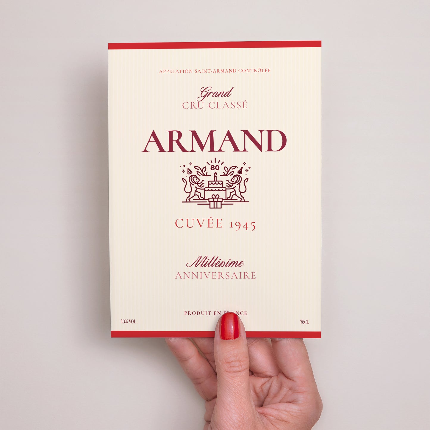 Invitations Anniversaire Adulte Portrait Grand cru photo N° 2