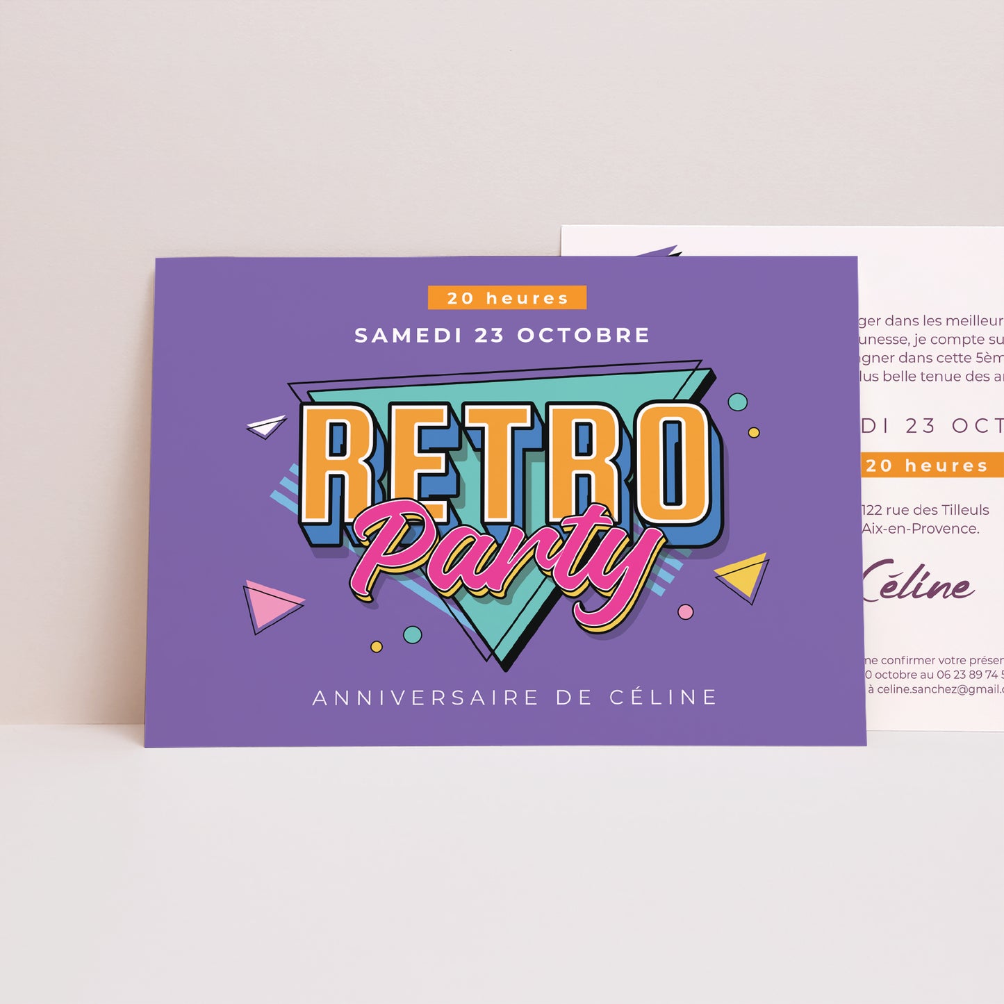 Invitations Anniversaire Adulte Paysage Retro Party photo N° 1