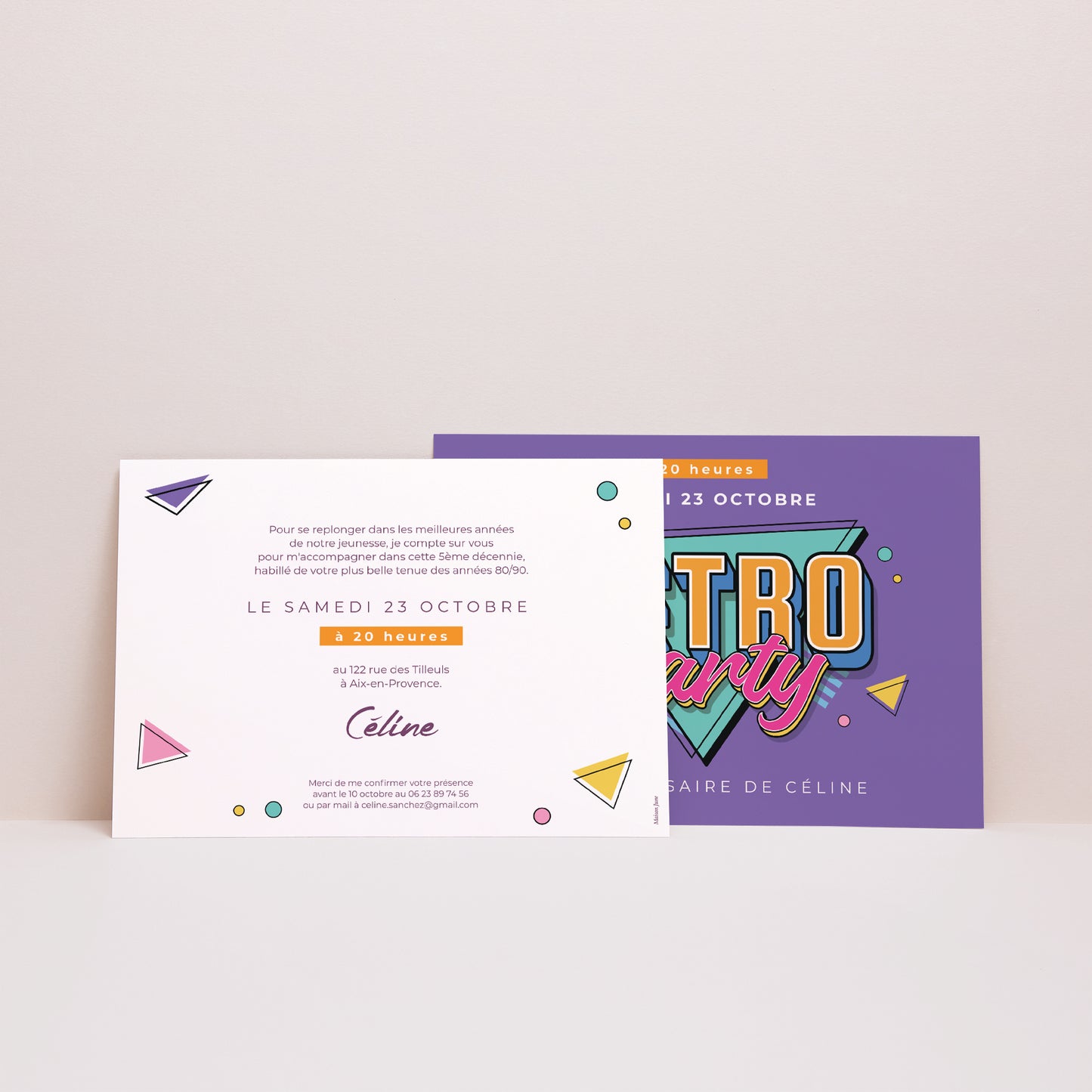 Invitations Anniversaire Adulte Paysage Retro Party photo N° 2