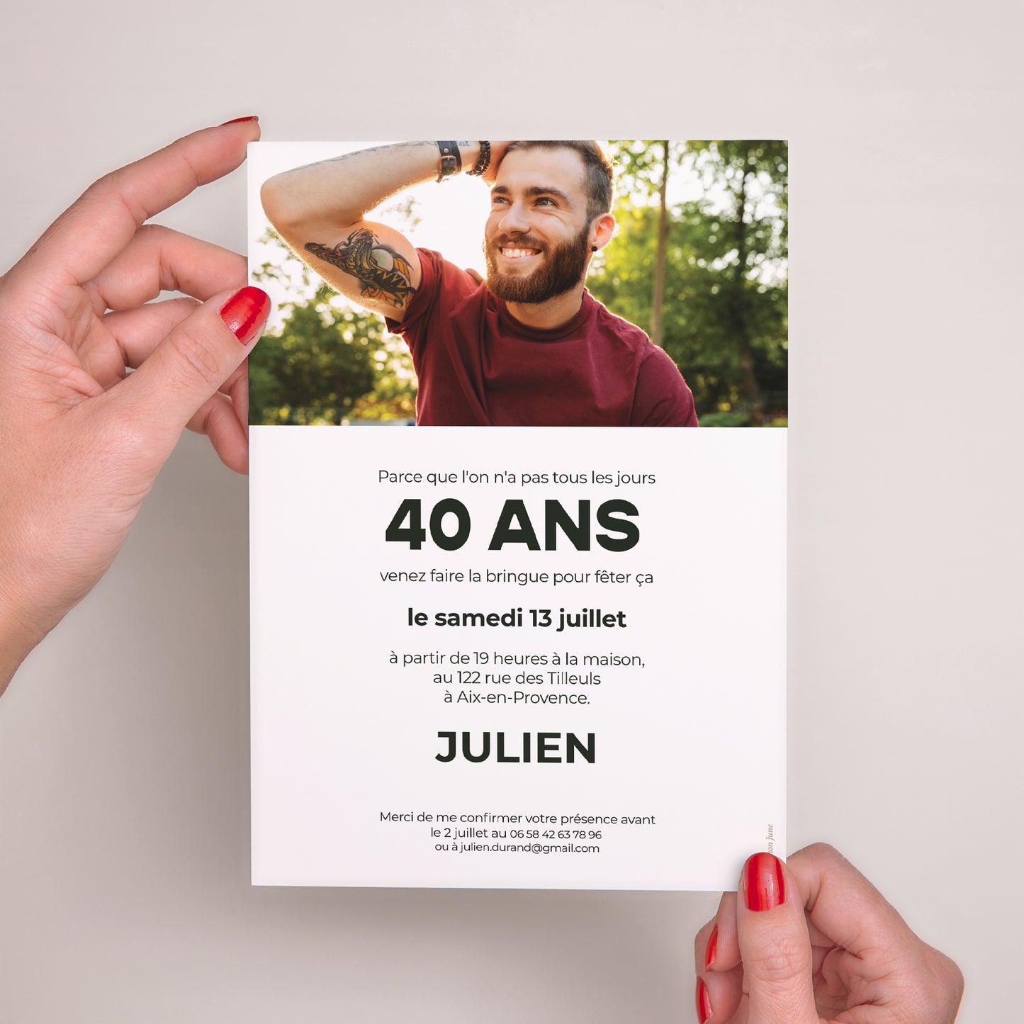 Invitations Anniversaire Adulte Grand format rectangle A l'affiche II photo N° 3