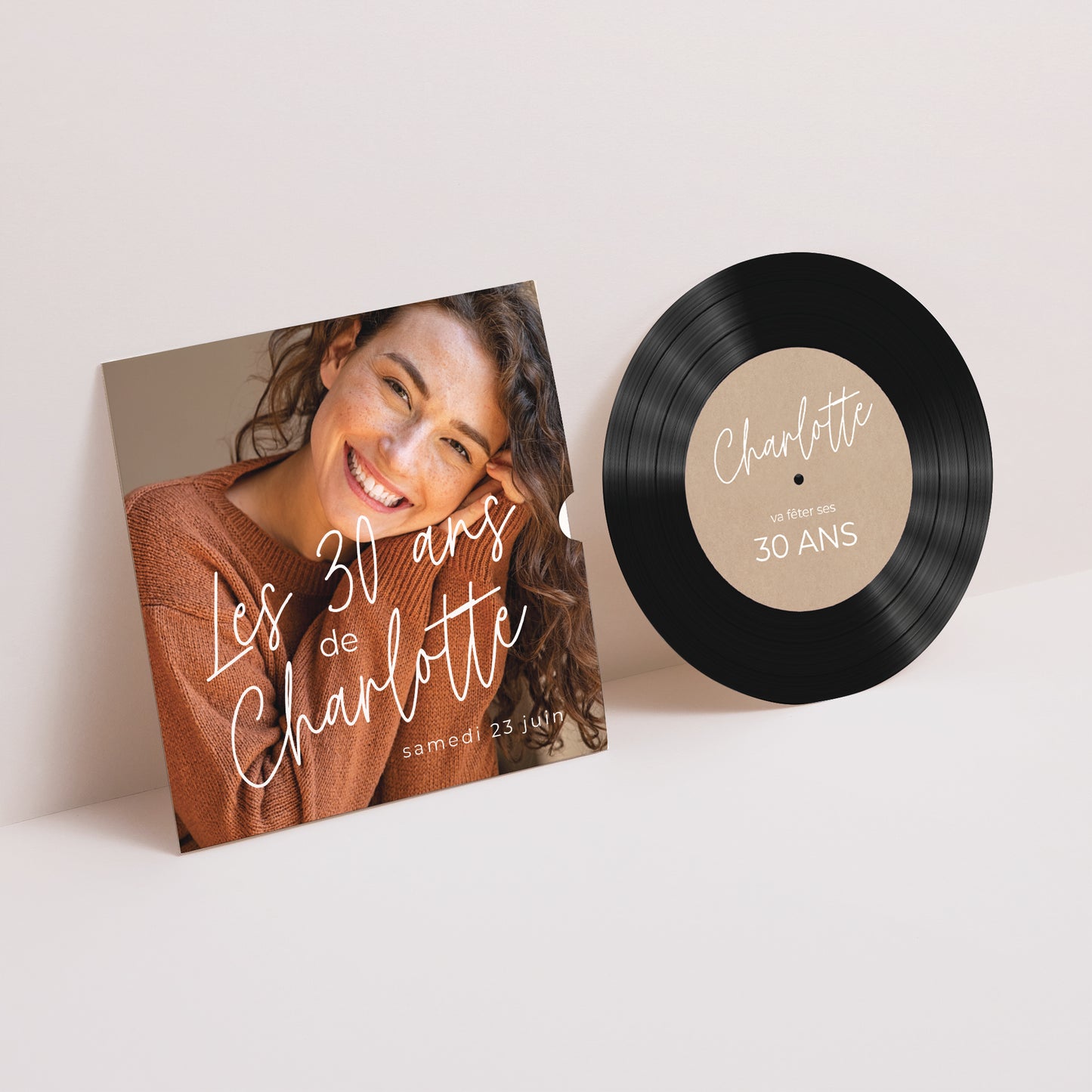Invitations Anniversaire Adulte Pochette disque Simple Single photo N° 1