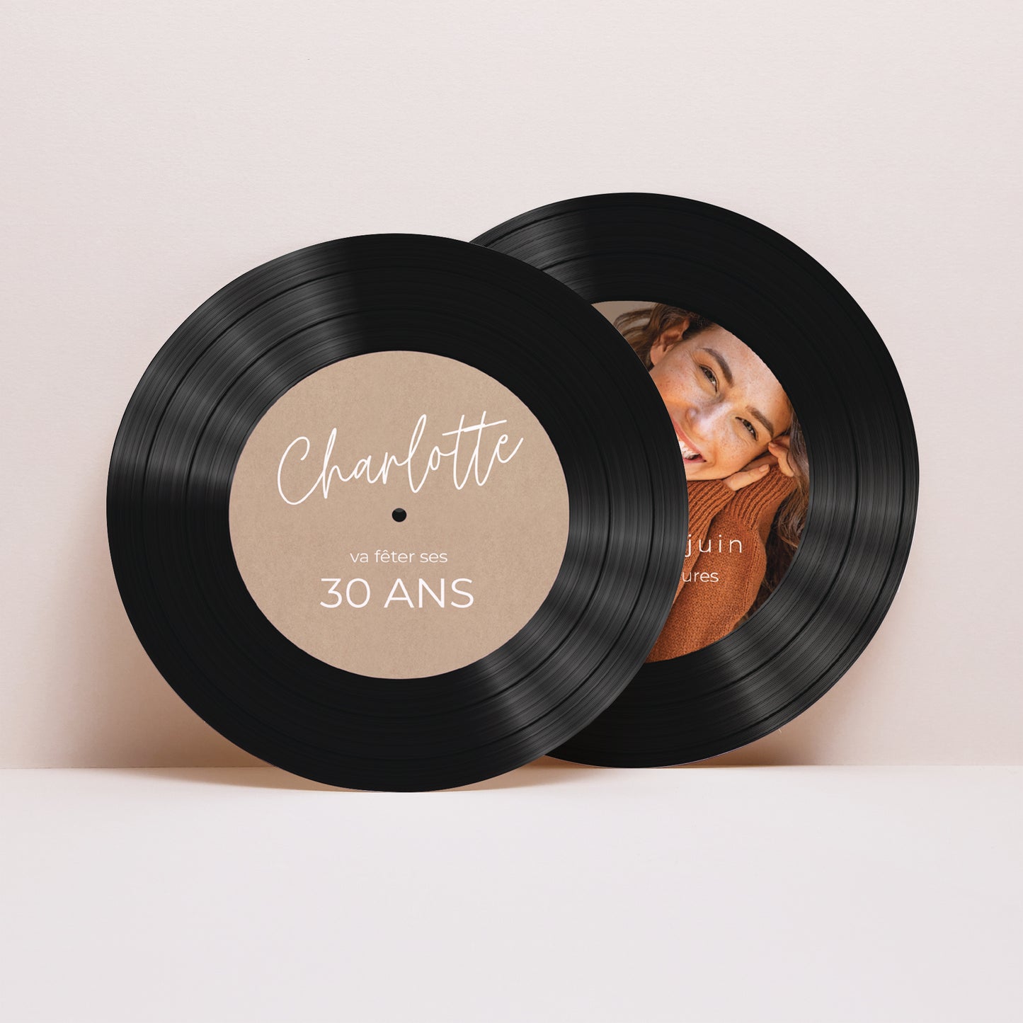 Invitations Anniversaire Adulte Pochette disque Simple Single photo N° 4
