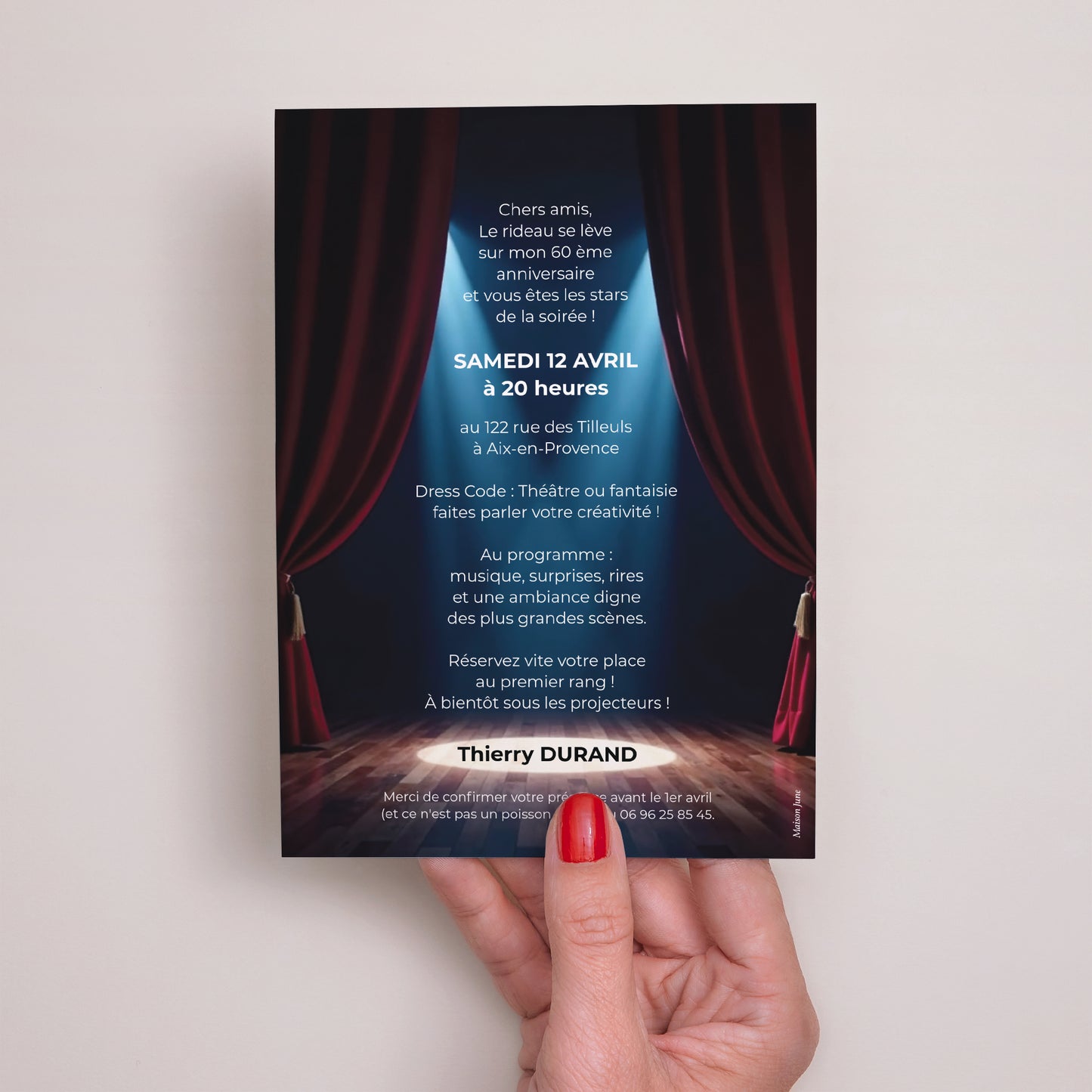 Invitations Anniversaire Adulte Portrait Show must go on photo N° 3