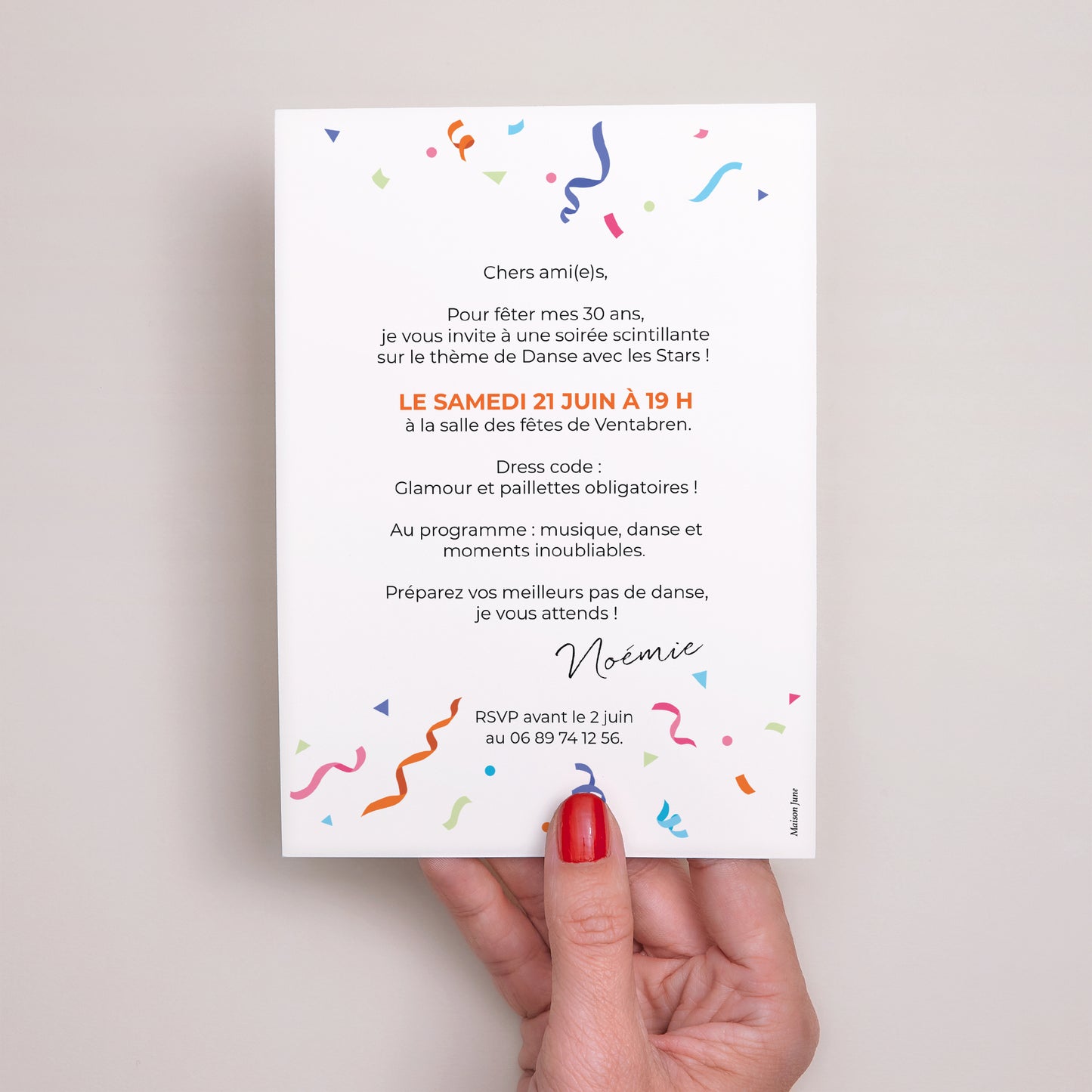 Invitations Anniversaire Adulte Portrait Danse avec la Star photo N° 3