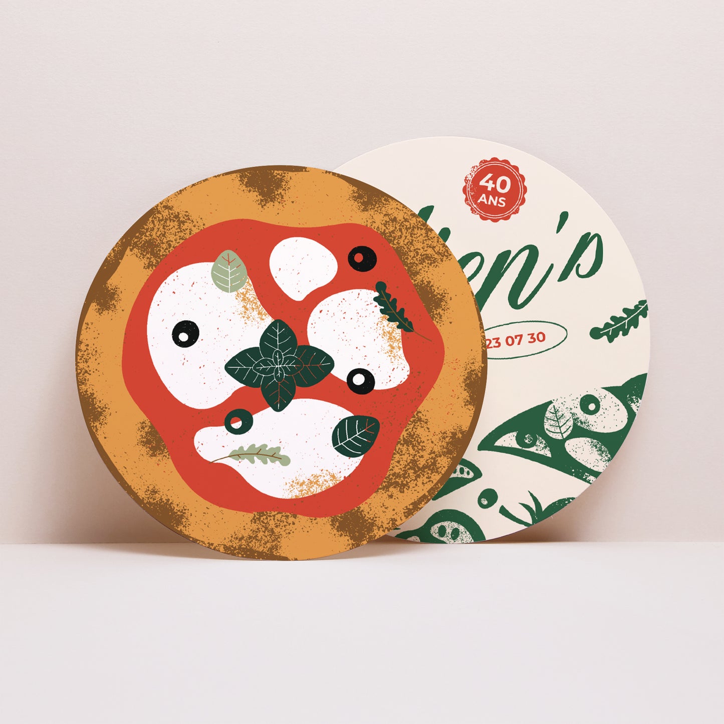 Invitations Anniversaire Adulte Pochette disque Pizza party photo N° 4