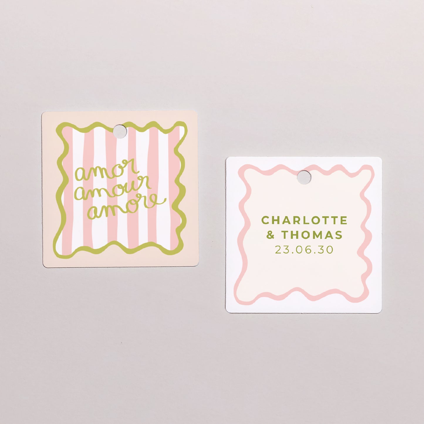 Boîte à dragées Mariage boule avec étiquette carrée Lisette photo N° 3