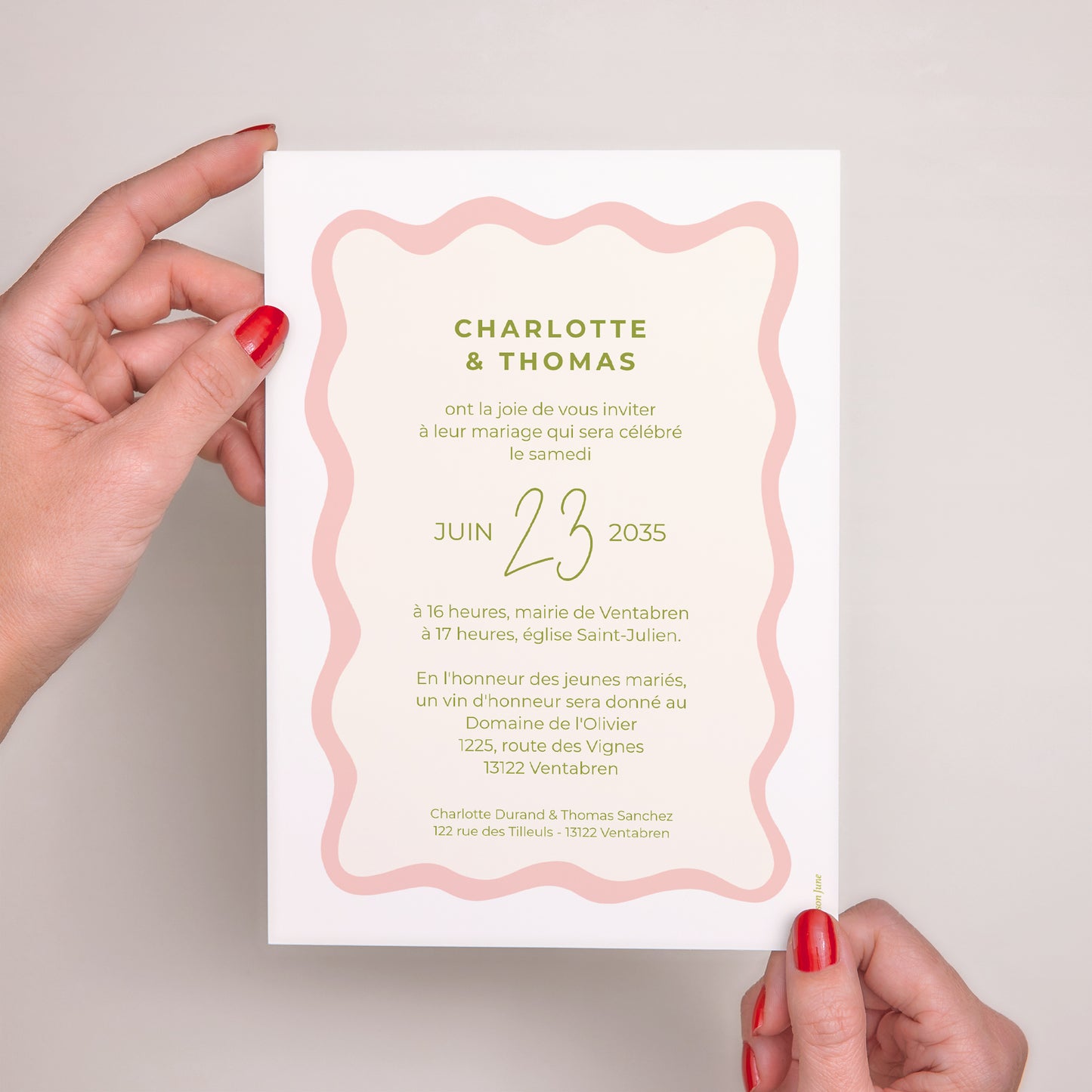 Faire-part Mariage Grand format rectangle Lisette photo N° 3