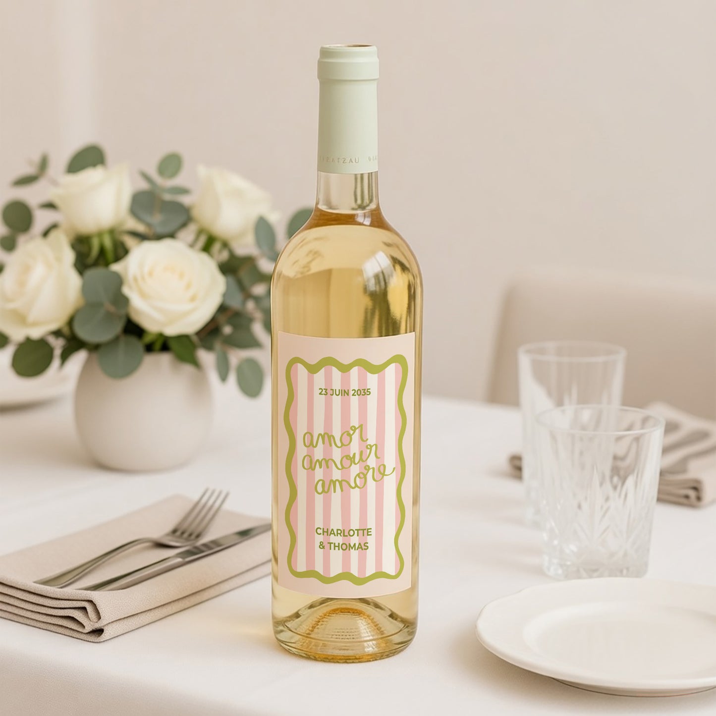 Etiquette bouteille Mariage Portrait Lisette photo N° 2