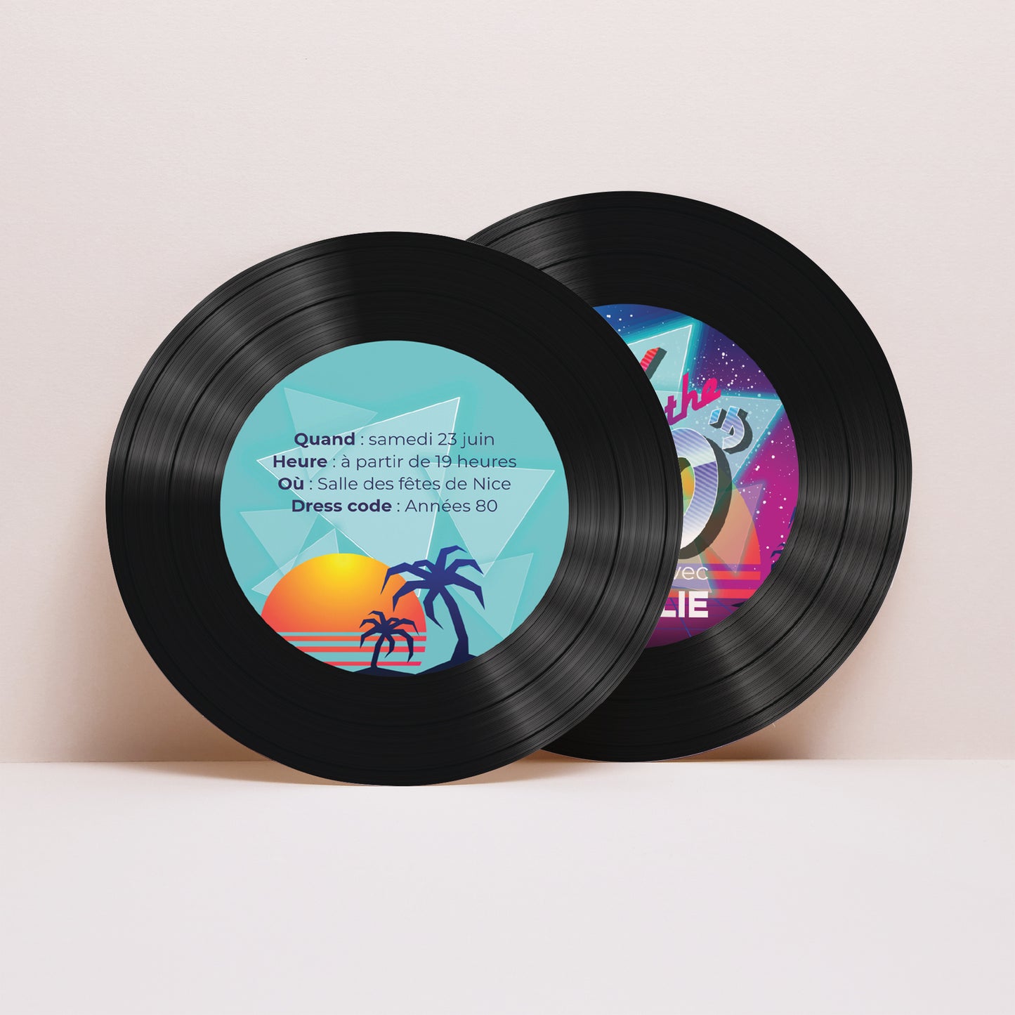 Invitations Anniversaire Adulte Pochette disque Back to the 80's photo N° 4