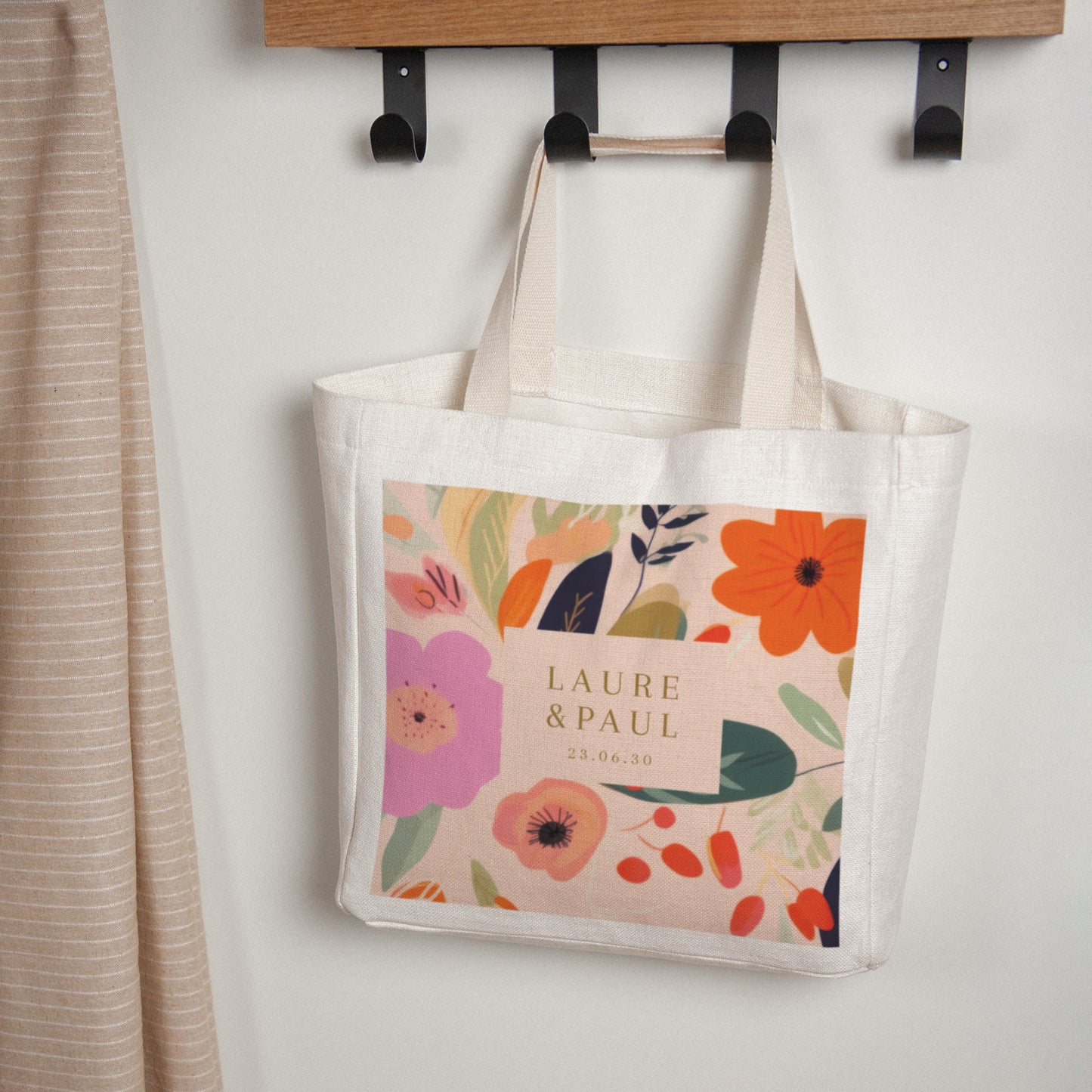 Tote bag Objets Anse en toile Farandole de fleurs photo N° 1