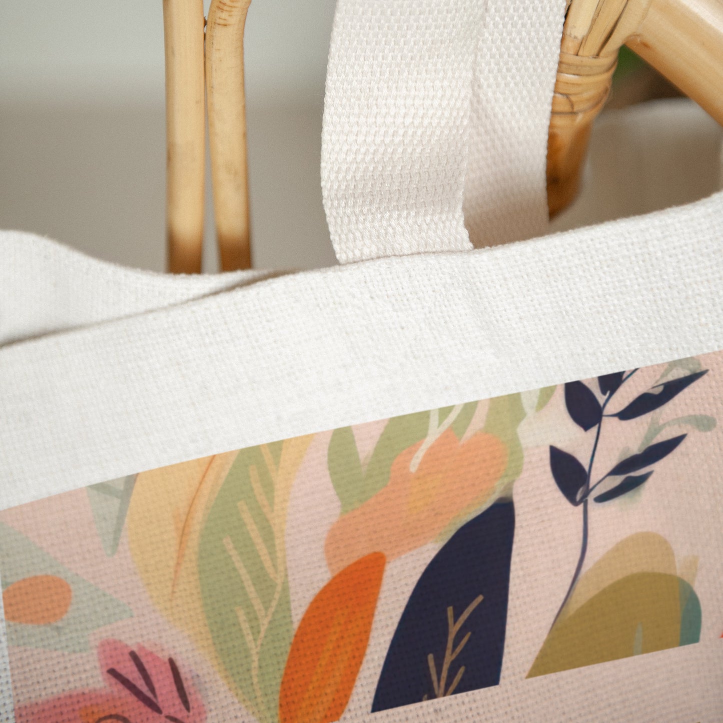 Tote bag Objets Anse en toile Farandole de fleurs photo N° 3