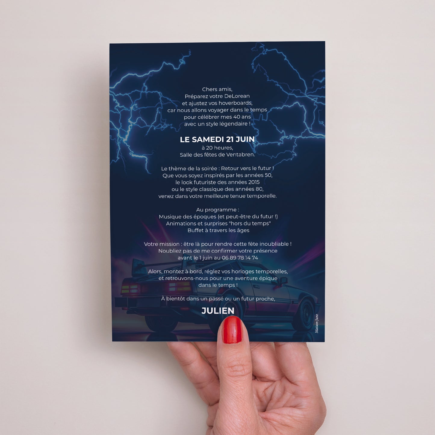 Invitations Anniversaire Adulte Portrait Retour vers... photo N° 3