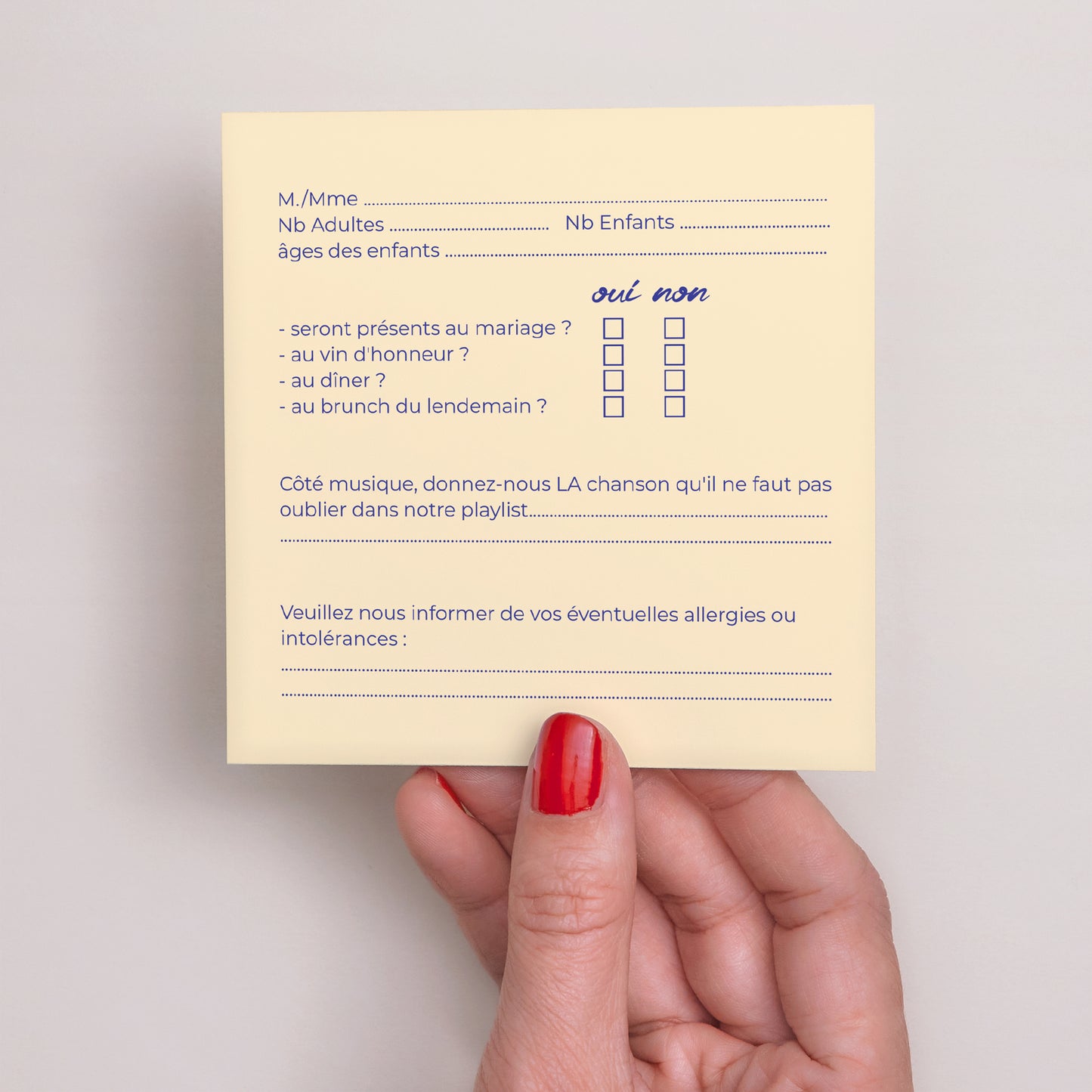 Carton réponse Mariage Carré Comme un air d'été photo N° 3