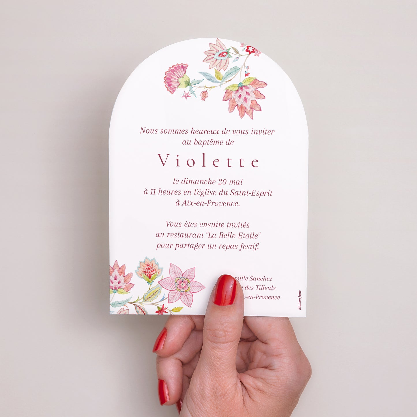 Faire-part Baptême Petite arche Kamae photo N° 3