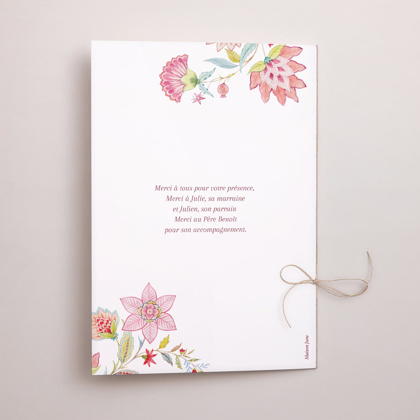 Livret de messe Baptême Double volet Kamae photo N° 3