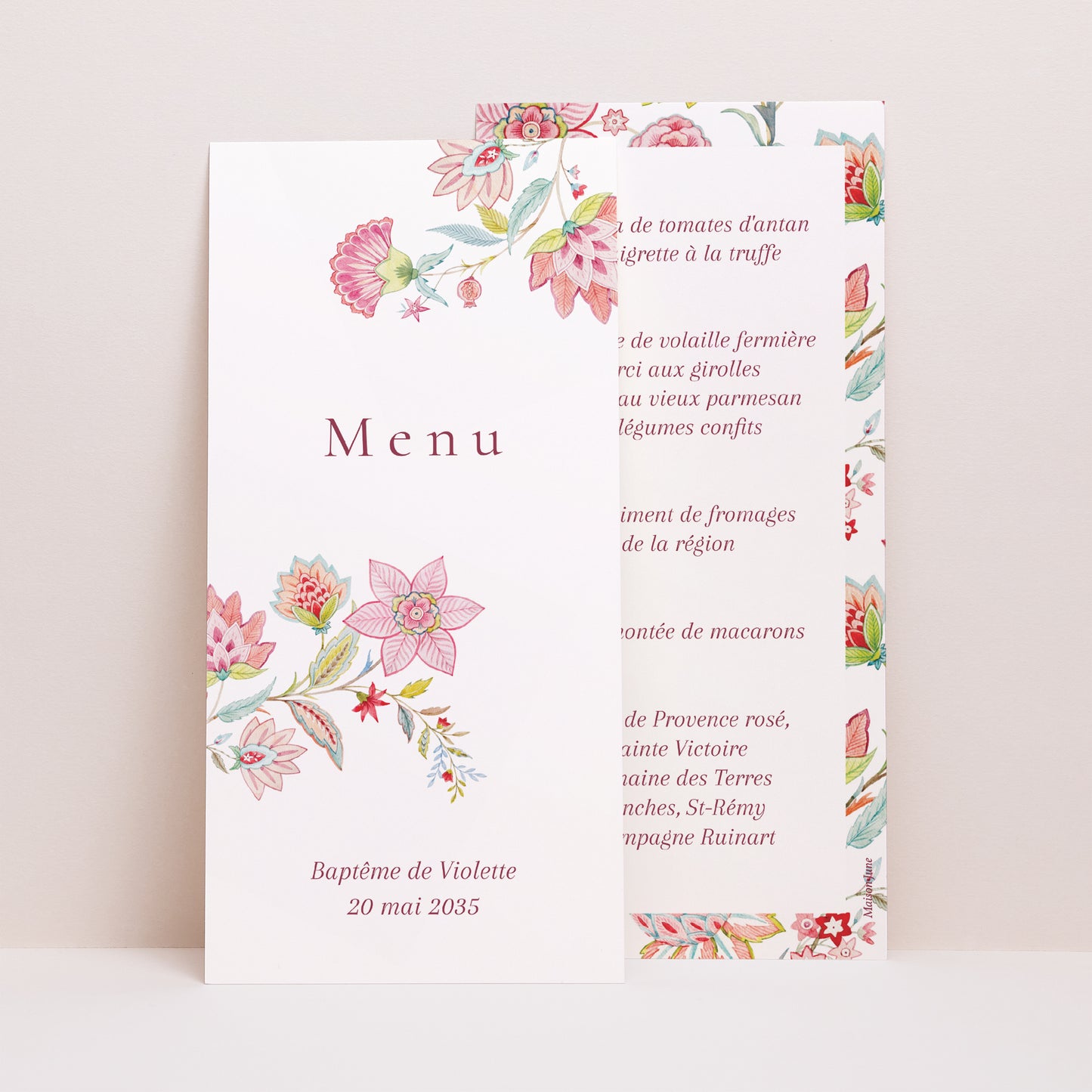 Menu Baptême Panoramique portrait Kamae photo N° 1