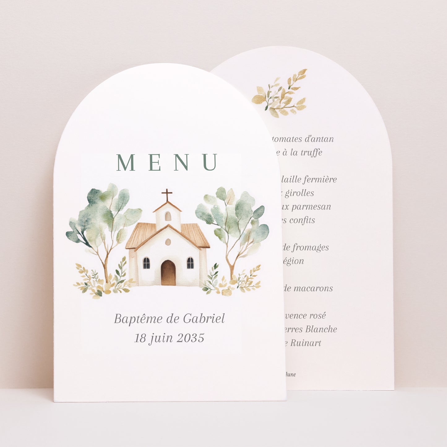 Menu Baptême Arche Jolie église photo N° 1
