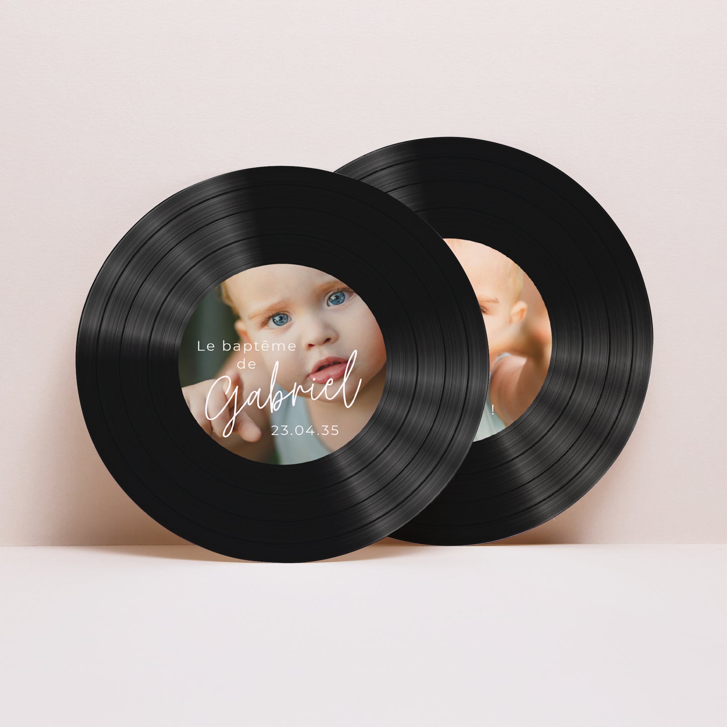 Faire-part Baptême Pochette disque Single baby photo N° 4