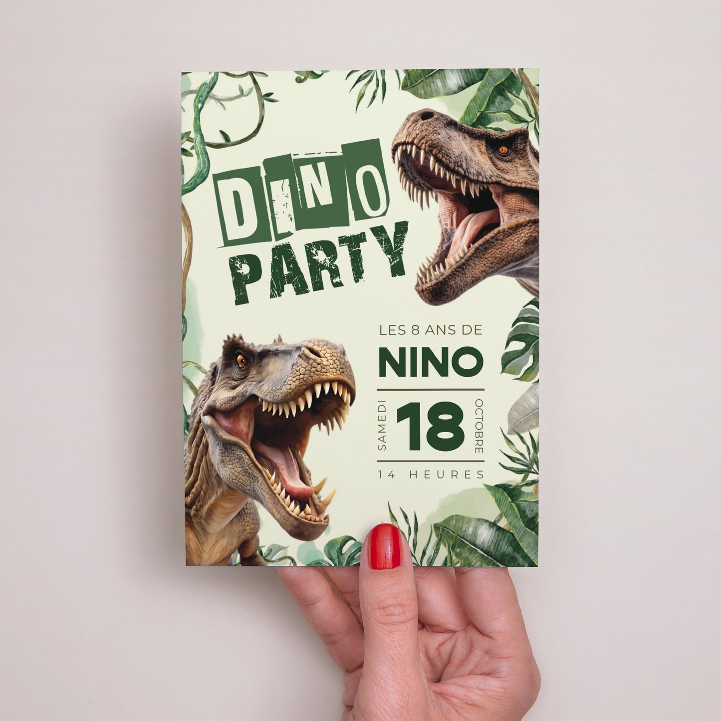 Invitations Anniversaire Enfant Portrait Dino party photo N° 2