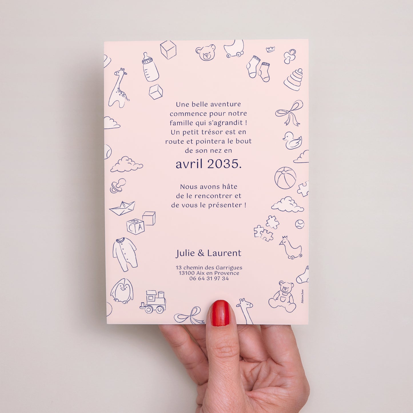 Carte annonce grossesse Naissance Portrait La belle aventure photo N° 3