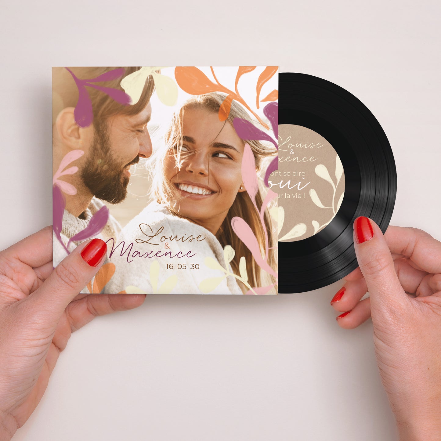 Faire-part Mariage Pochette disque Folie amoureuse photo N° 2